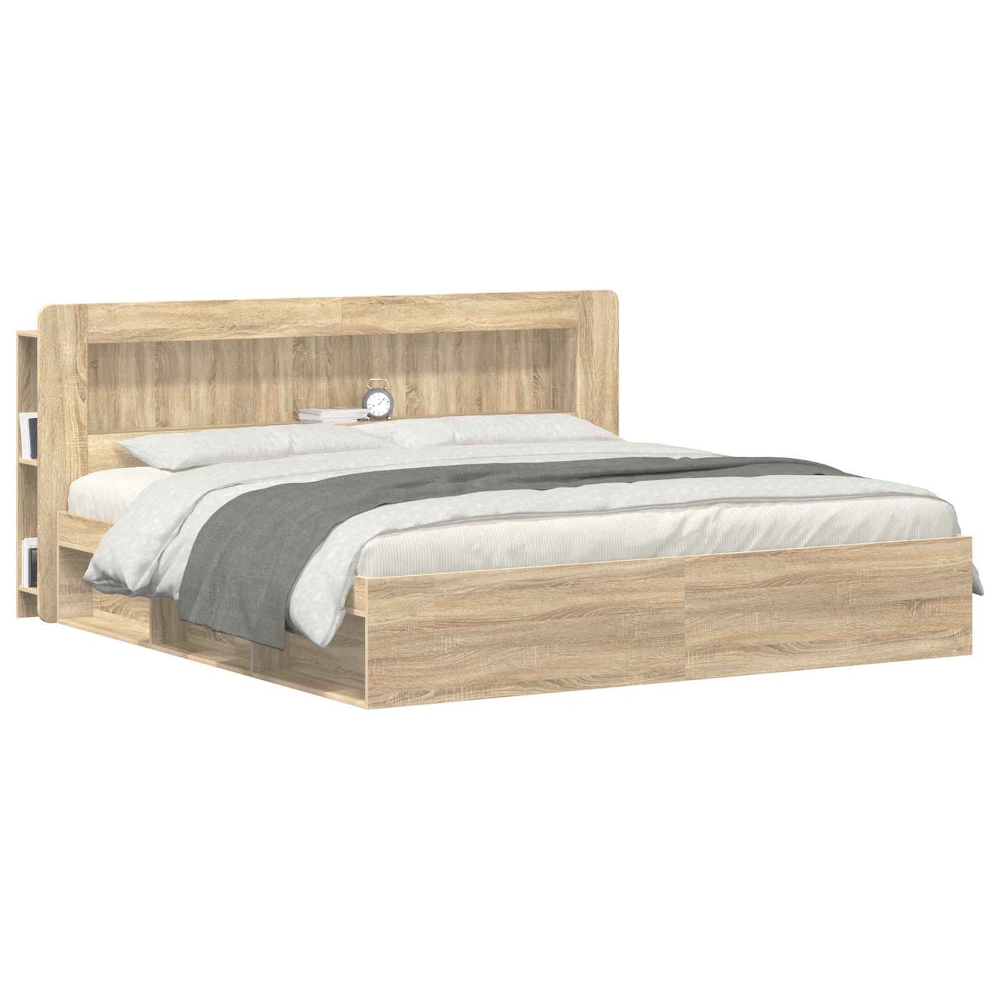 Kopfteil Schrank mit Speicher Sonoma-Eiche Holzwerkstoff