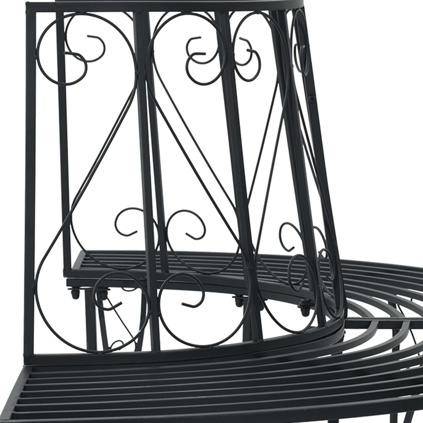 Baumbank 4-Sitzanzahl 160 x 80 x 89 cm Stahl Schwarz