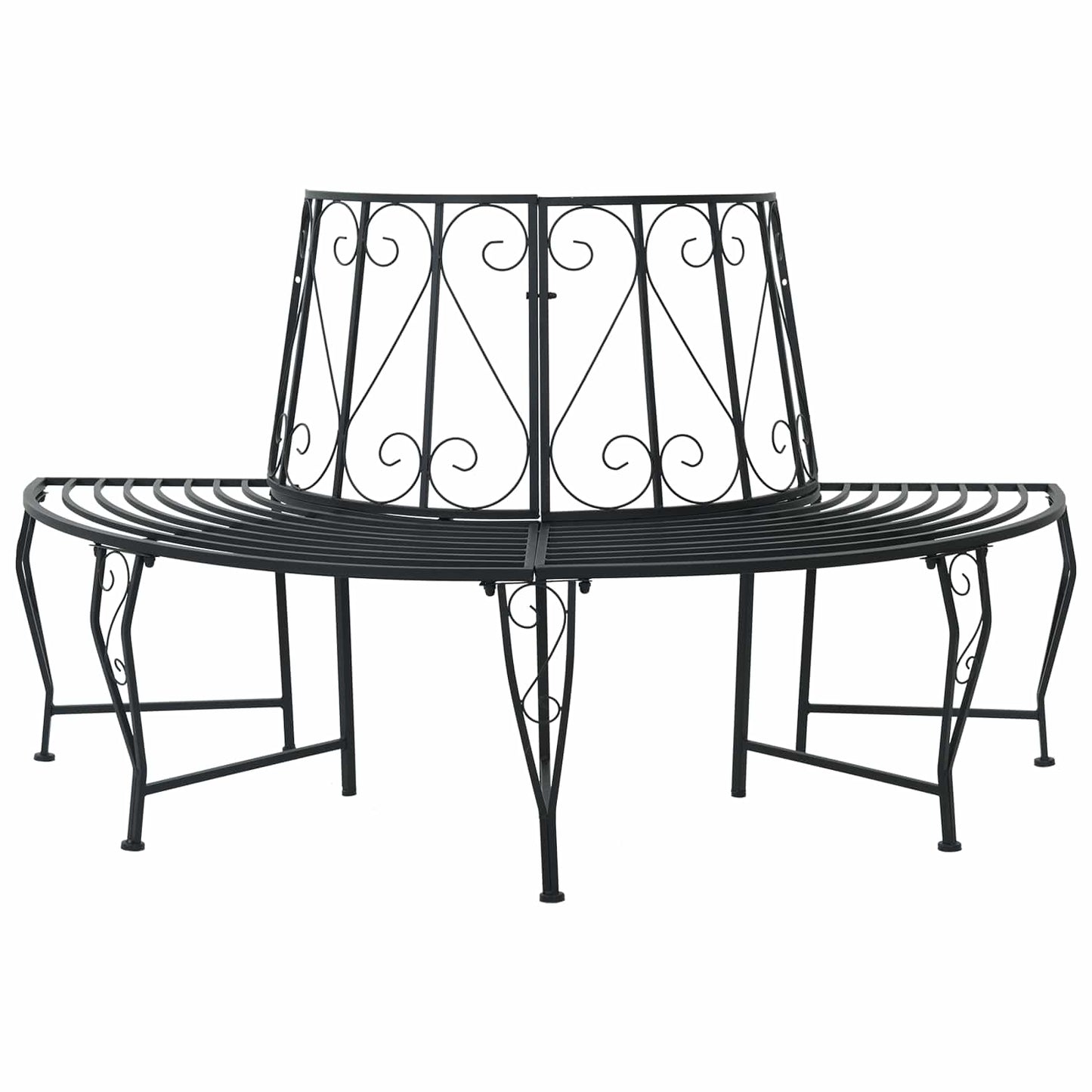 Baumbank 4-Sitzanzahl 160 x 80 x 89 cm Stahl Schwarz