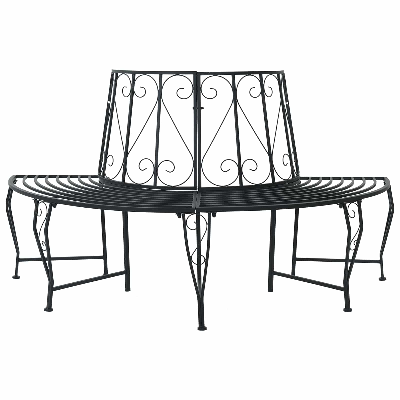 Baumbank 4-Sitzanzahl 160 x 80 x 89 cm Stahl Schwarz
