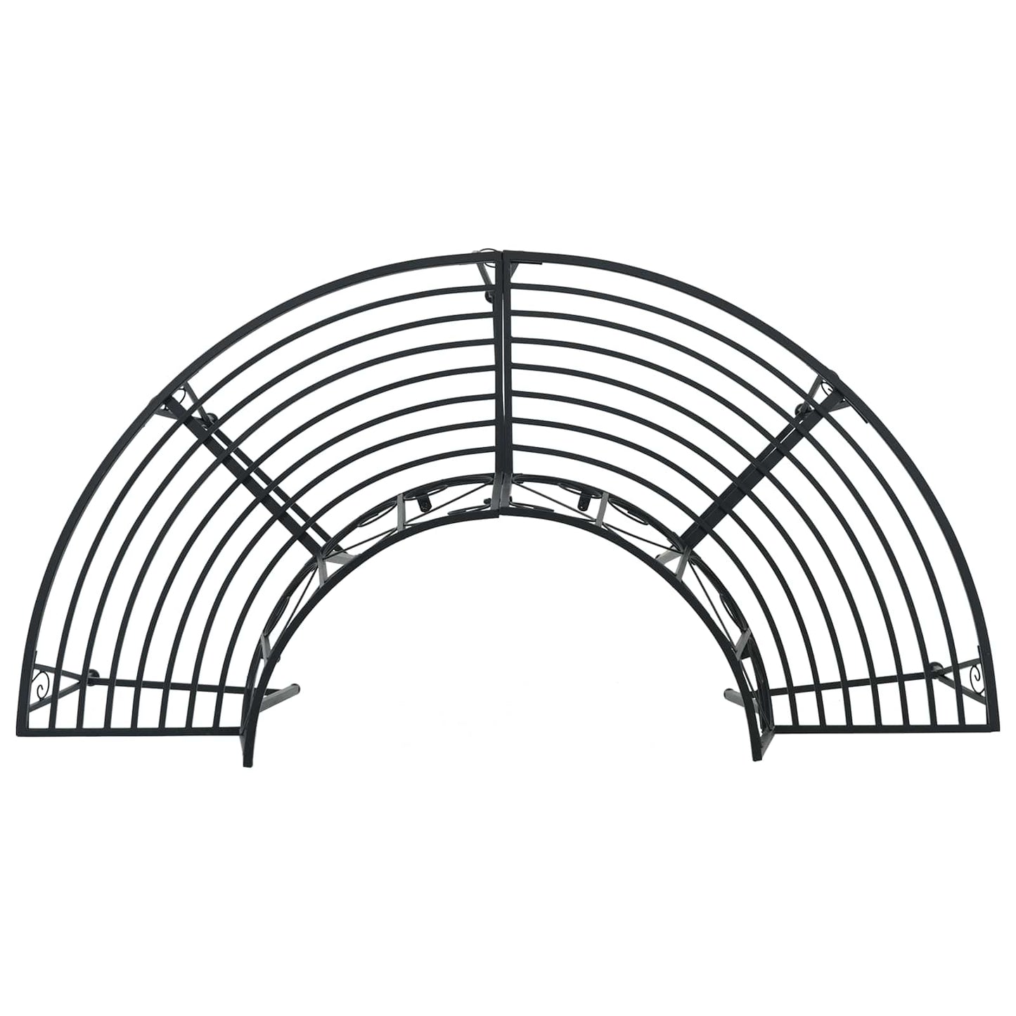 Baumbank 4-Sitzanzahl 160 x 80 x 89 cm Stahl Schwarz