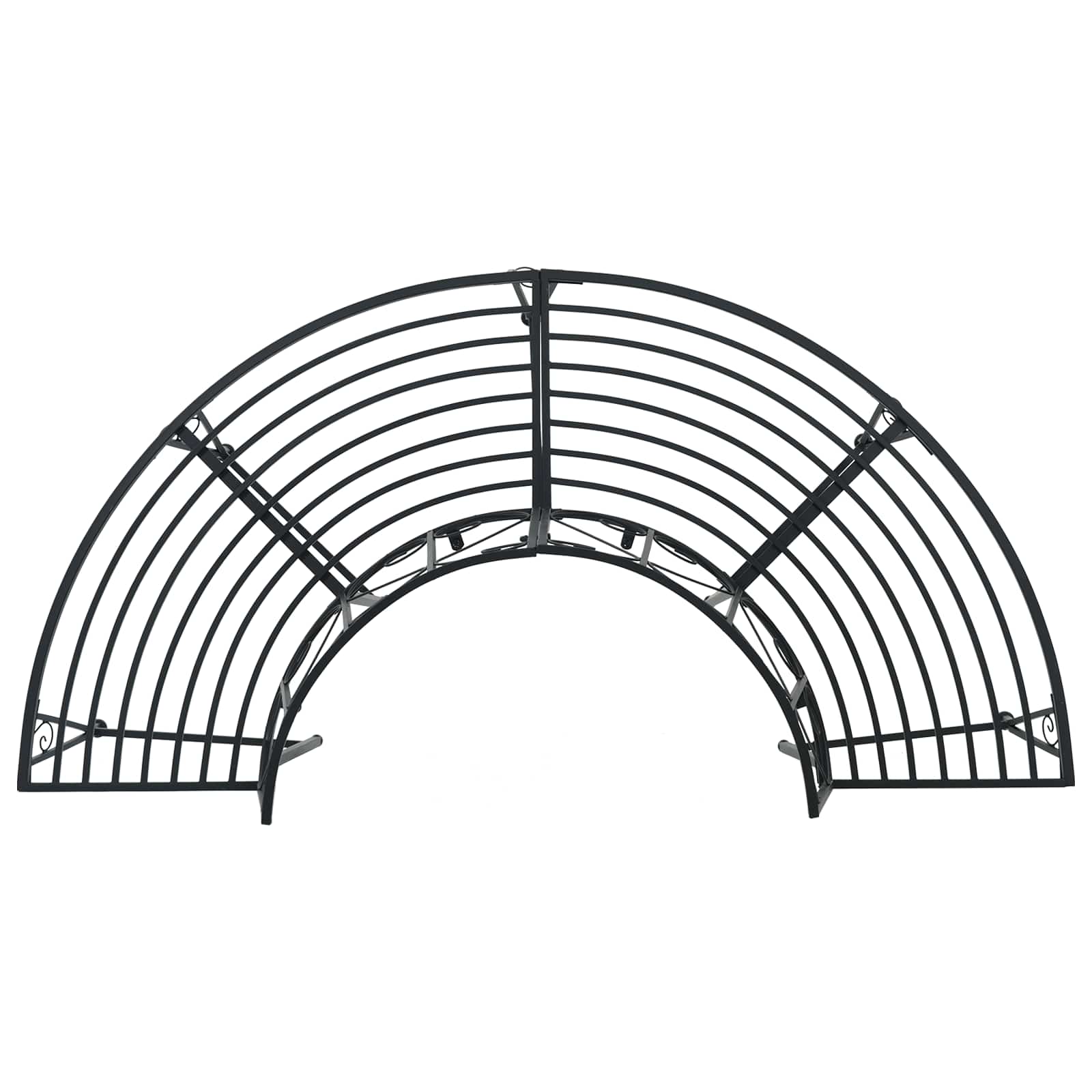 Baumbank 4-Sitzanzahl 160 x 80 x 89 cm Stahl Schwarz