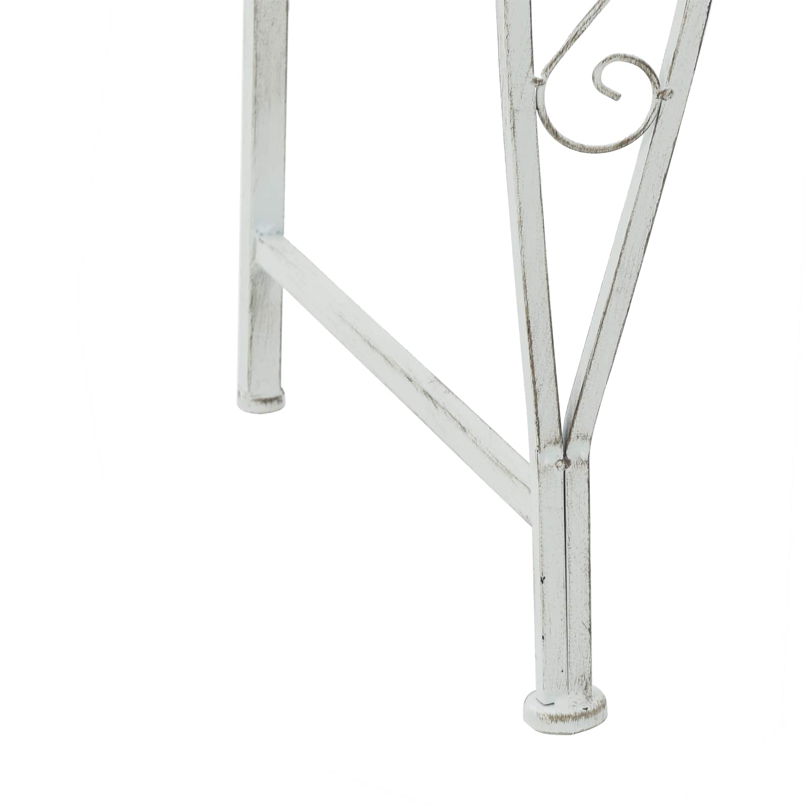 Baumbank 4-Sitzanzahl 160 x 80 x 89 cm Stahl Antik Weiß