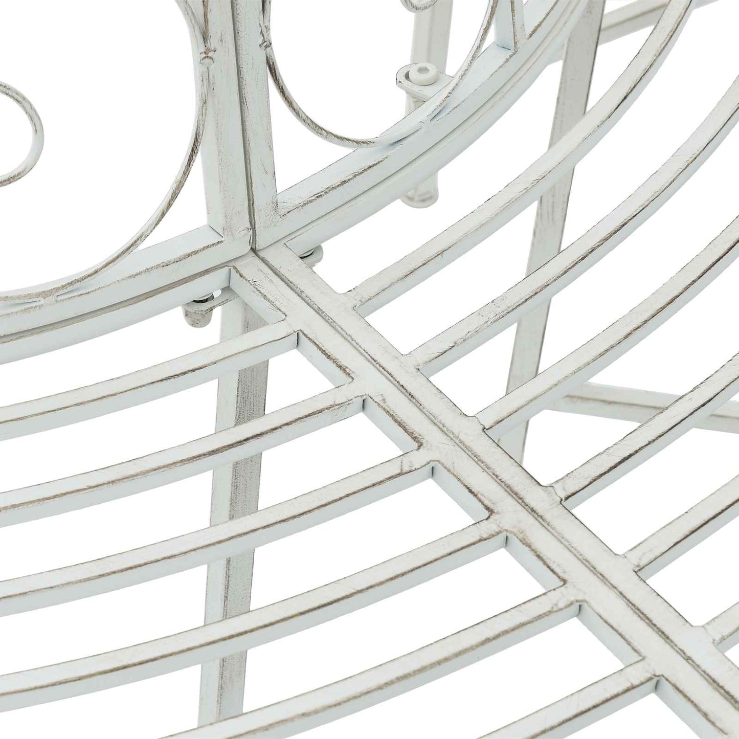 Baumbank 4-Sitzanzahl 160 x 80 x 89 cm Stahl Antik Weiß