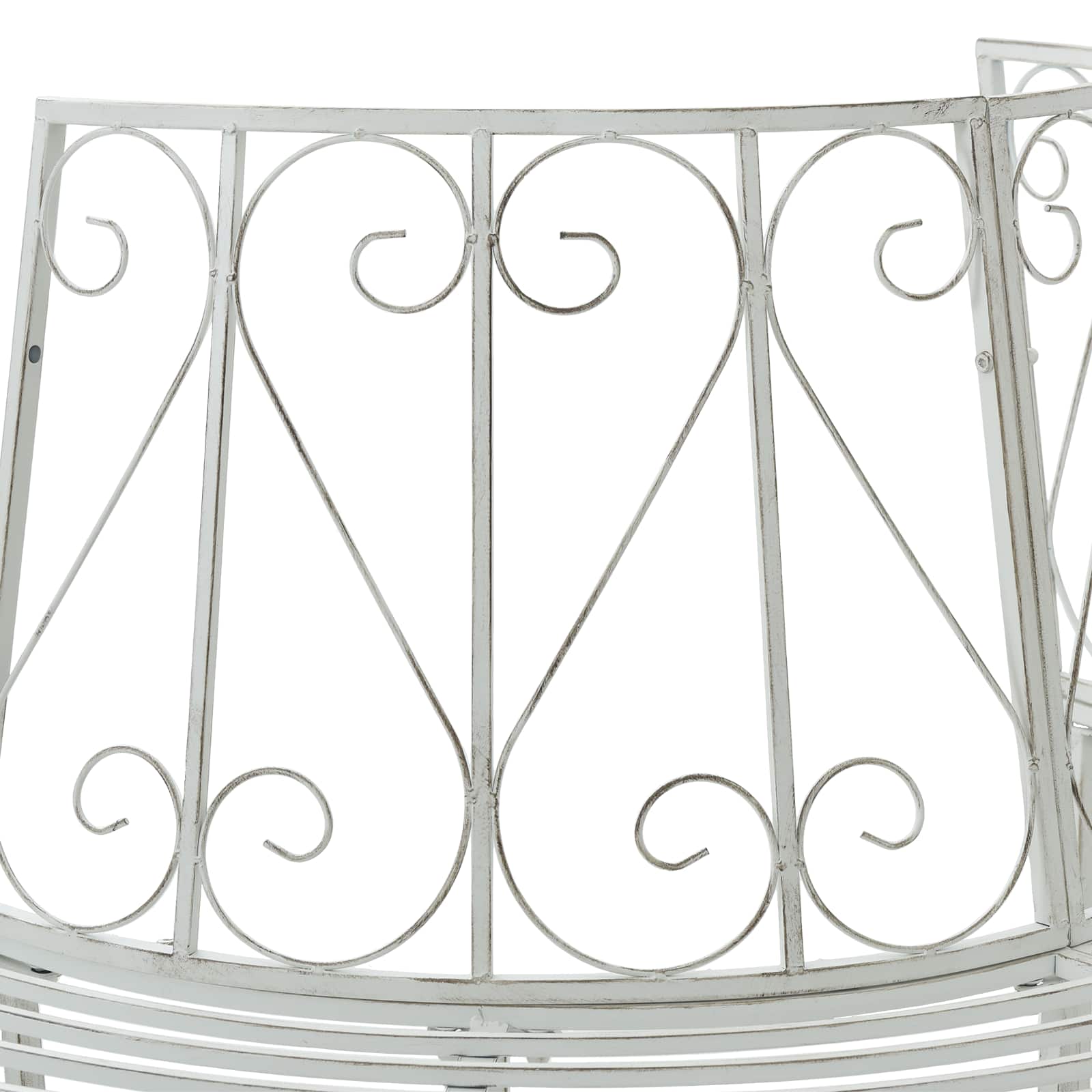Baumbank 4-Sitzanzahl 160 x 80 x 89 cm Stahl Antik Weiß