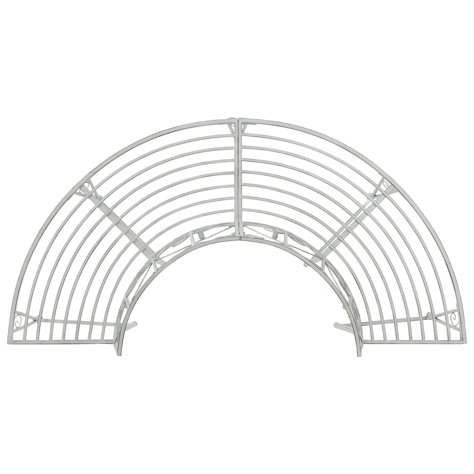 Baumbank 4-Sitzanzahl 160 x 80 x 89 cm Stahl Antik Weiß