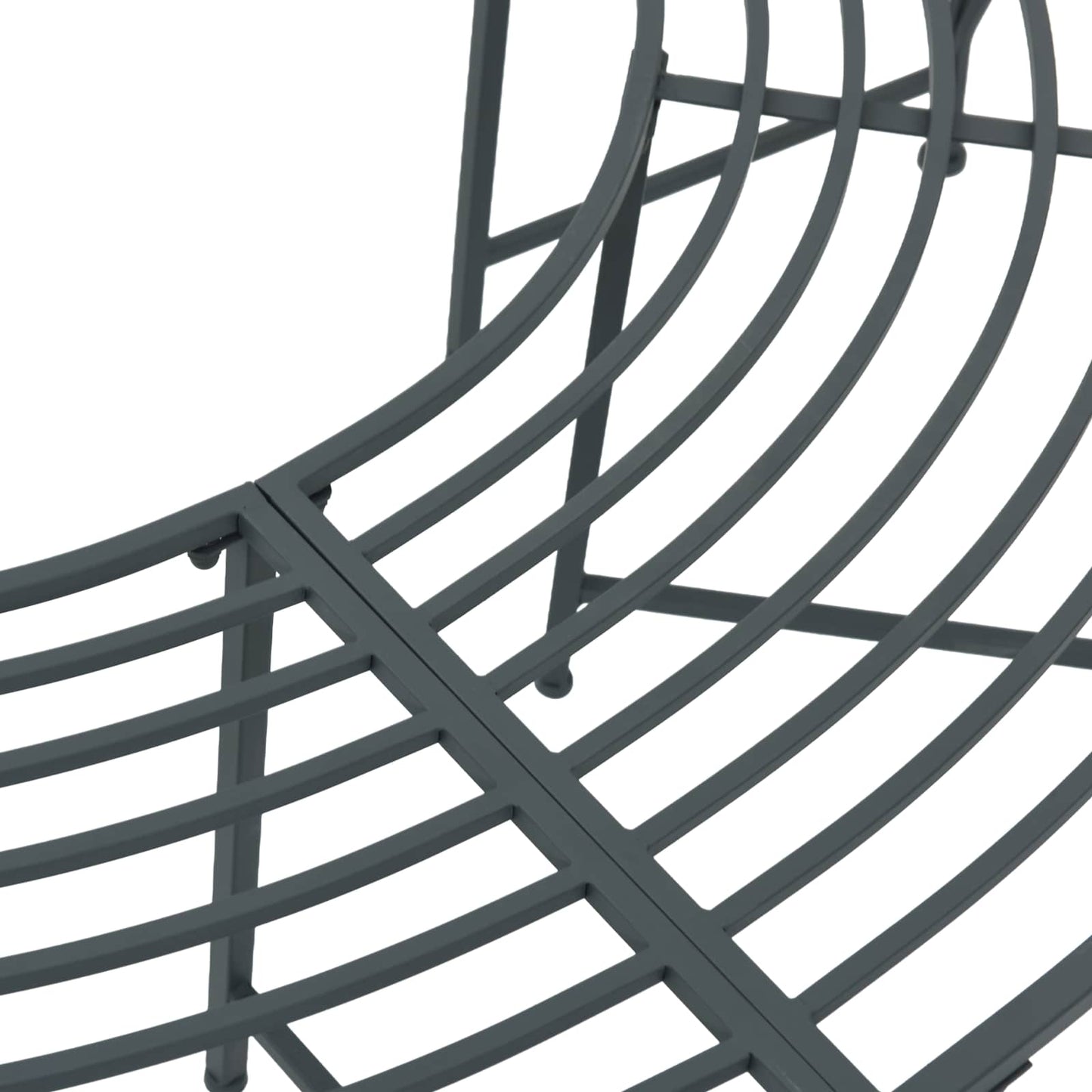 Baumbank 4-Sitzanzahl 160 x 80 x 44 cm Stahl Silber Grau