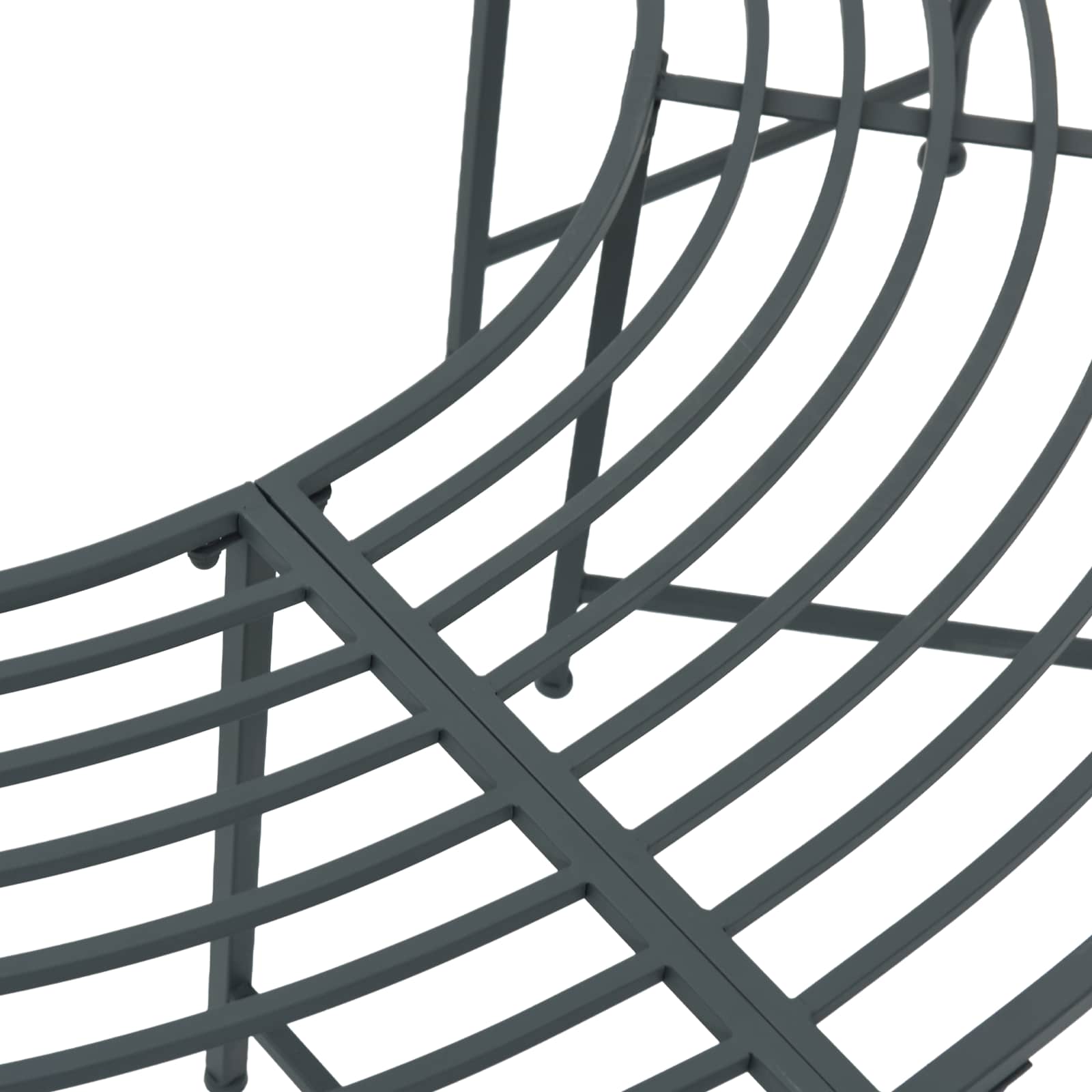 Baumbank 4-Sitzanzahl 160 x 80 x 44 cm Stahl Silber Grau