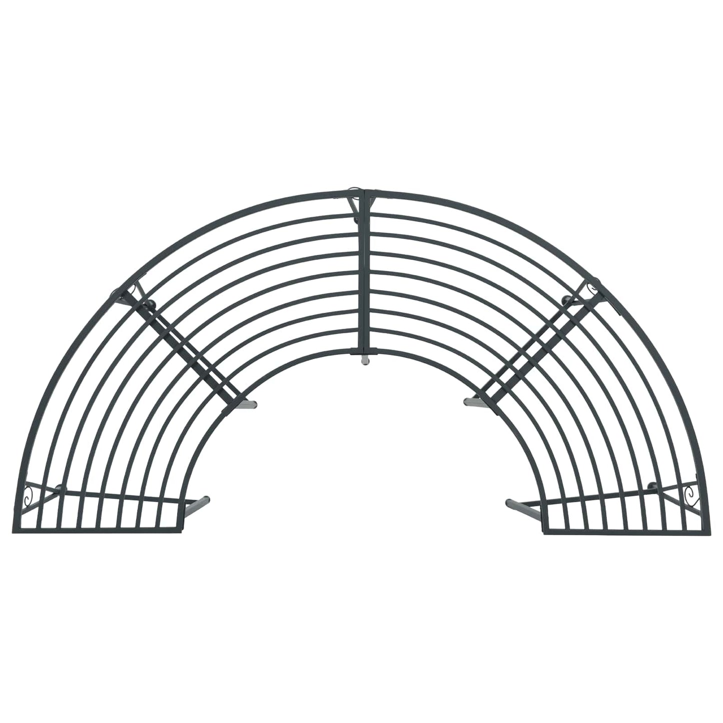 Baumbank 4-Sitzanzahl 160 x 80 x 44 cm Stahl Silber Grau