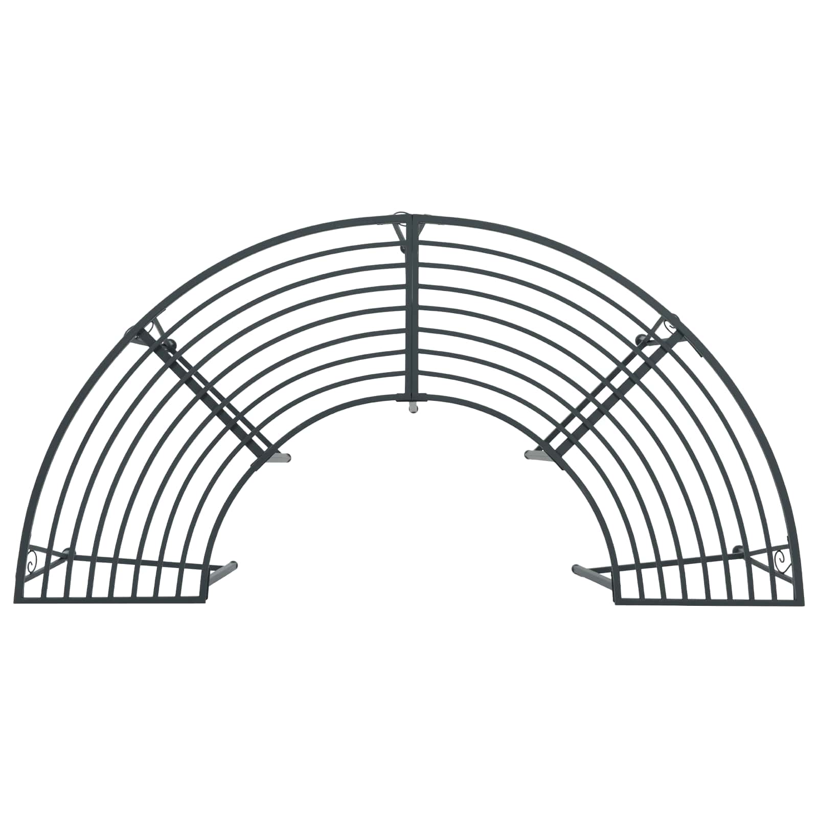 Baumbank 4-Sitzanzahl 160 x 80 x 44 cm Stahl Silber Grau