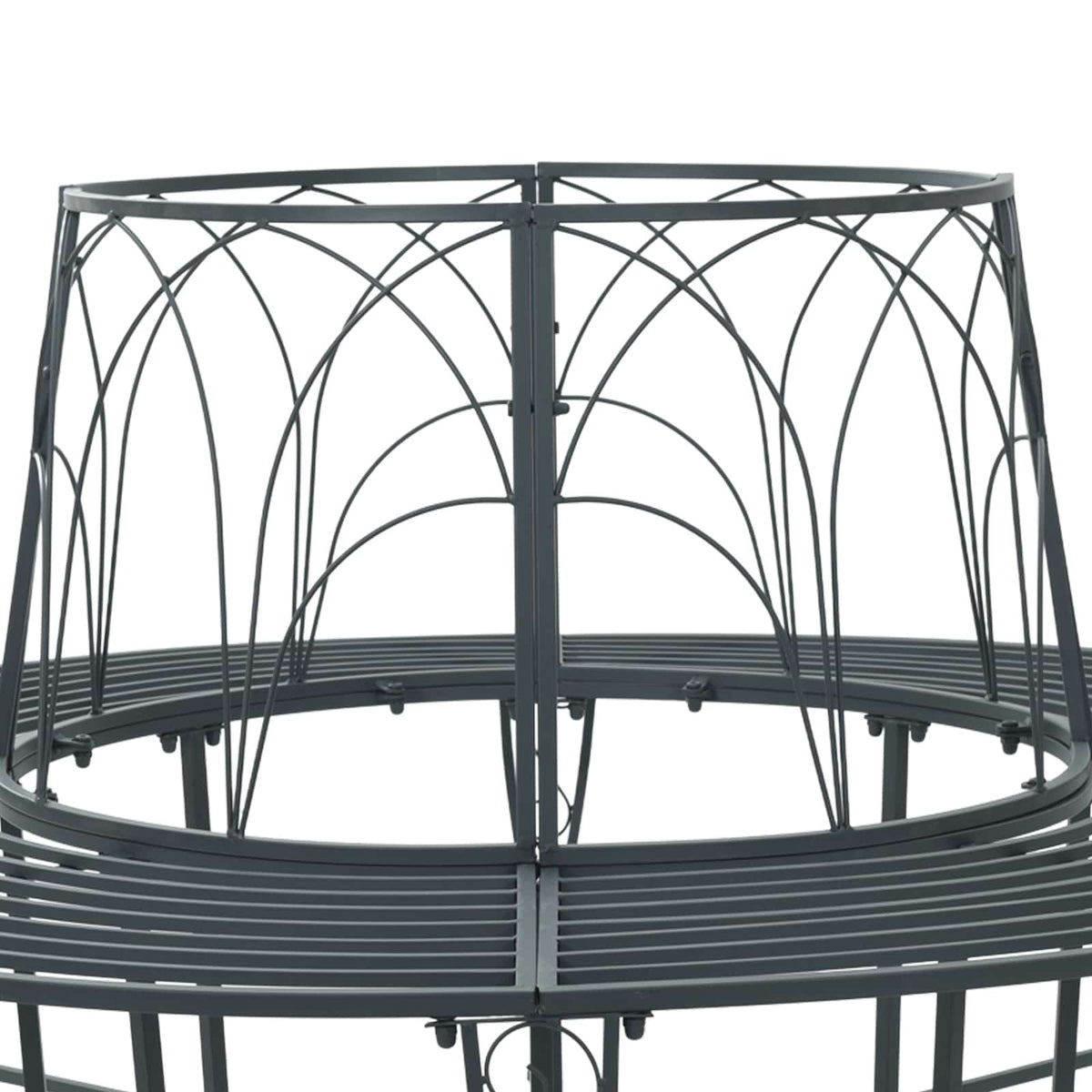 Baumbank 8 -Sitzer Ø 160 x 89 cm steel Silber Grau Rund