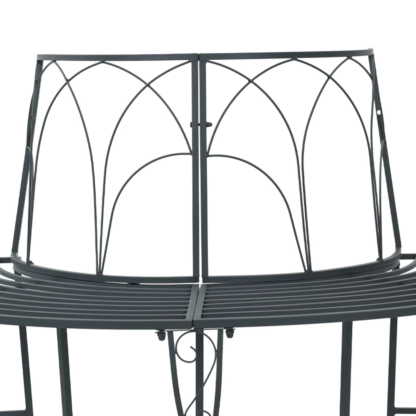 Baumbank 4-Sitzanzahl 160 x 80 x 89 cm Stahl Silber Grau
