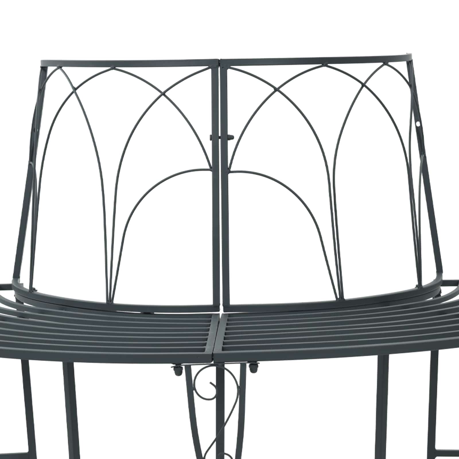 Baumbank 4-Sitzanzahl 160 x 80 x 89 cm Stahl Silber Grau