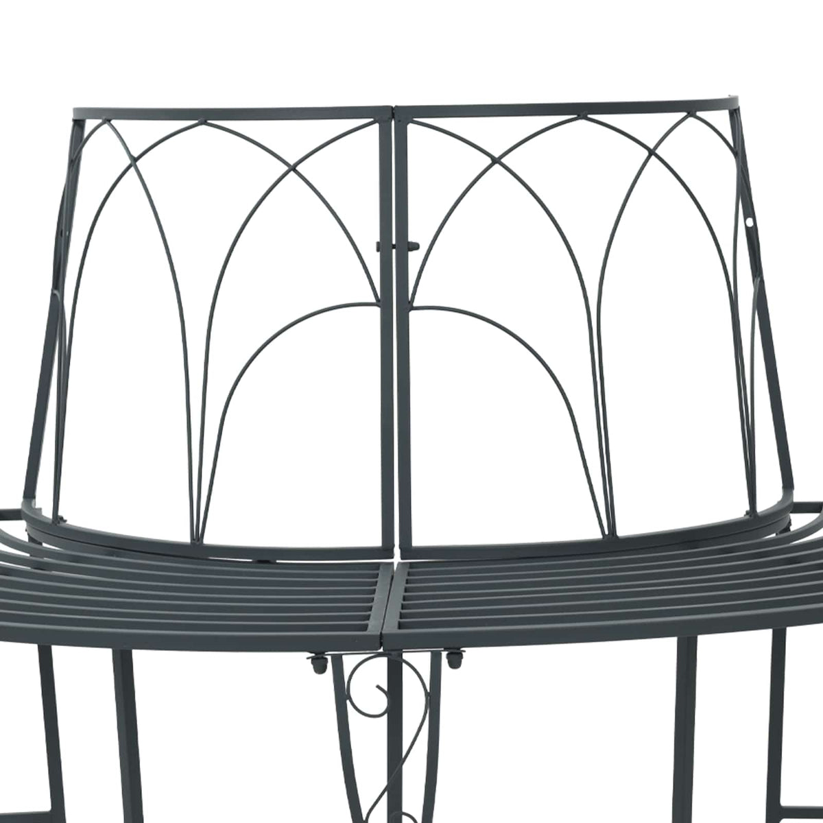 Baumbank 4 -Sitzer 160 x 80 x 89 cm steel Silber Grau