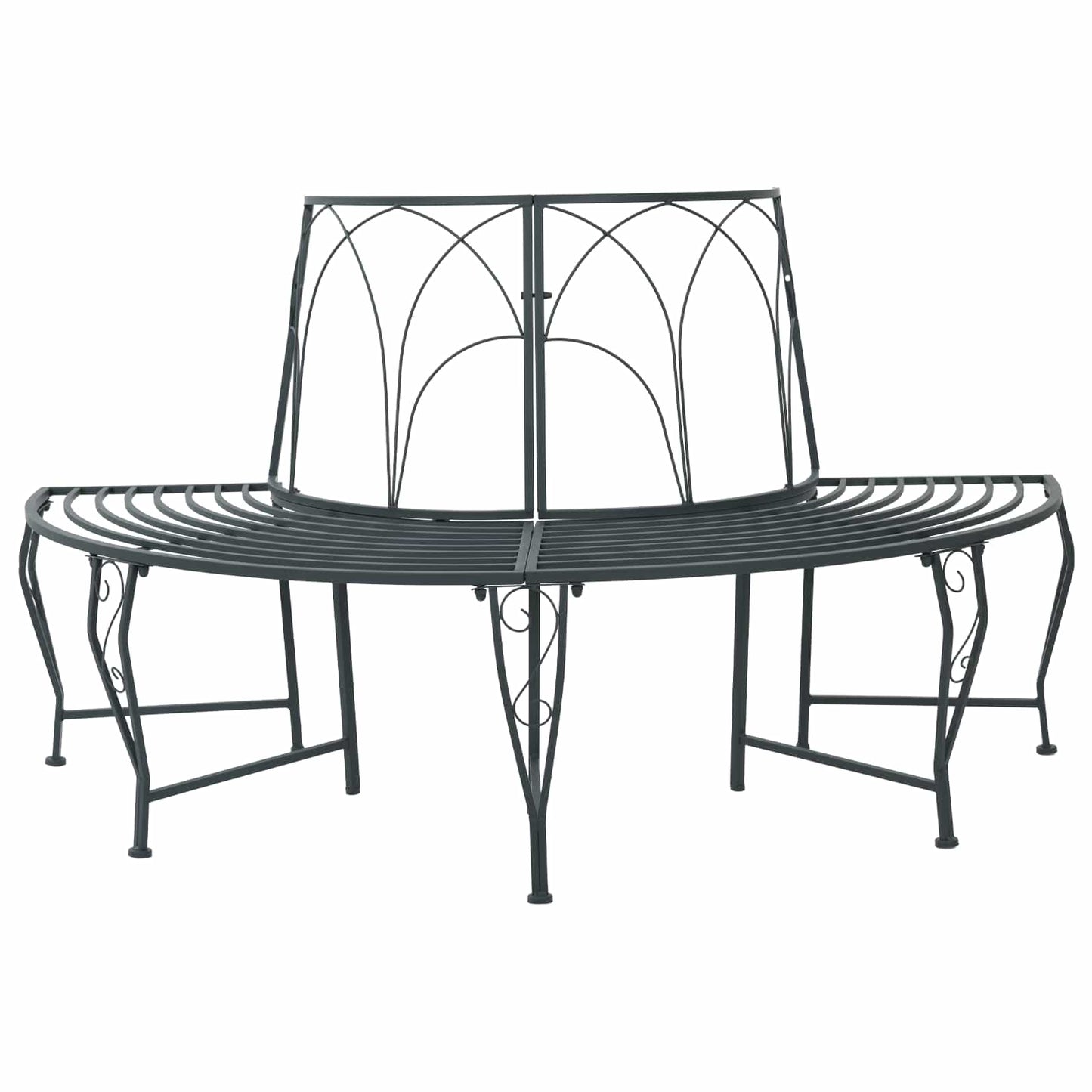 Baumbank 4-Sitzanzahl 160 x 80 x 89 cm Stahl Silber Grau