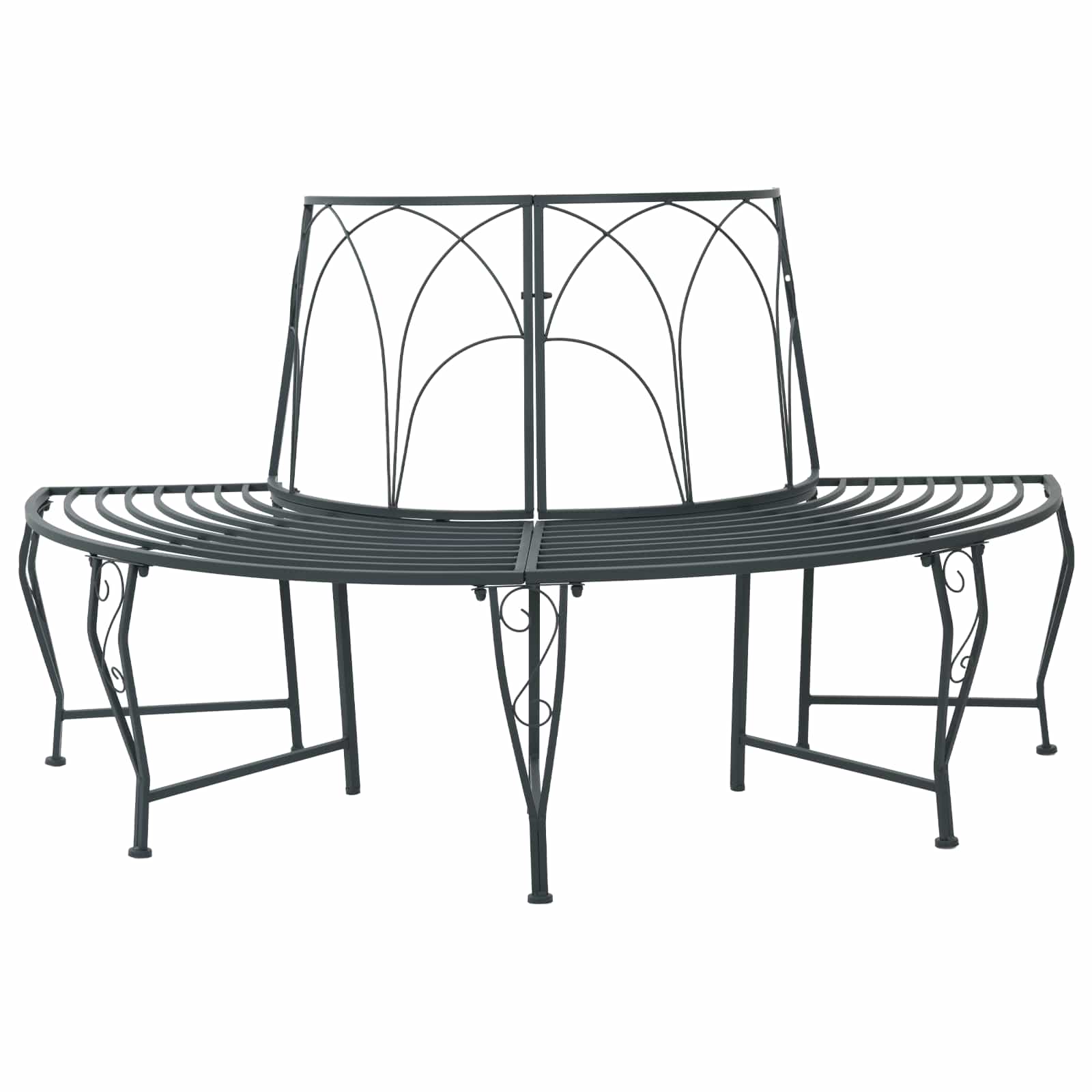Baumbank 4-Sitzanzahl 160 x 80 x 89 cm Stahl Silber Grau