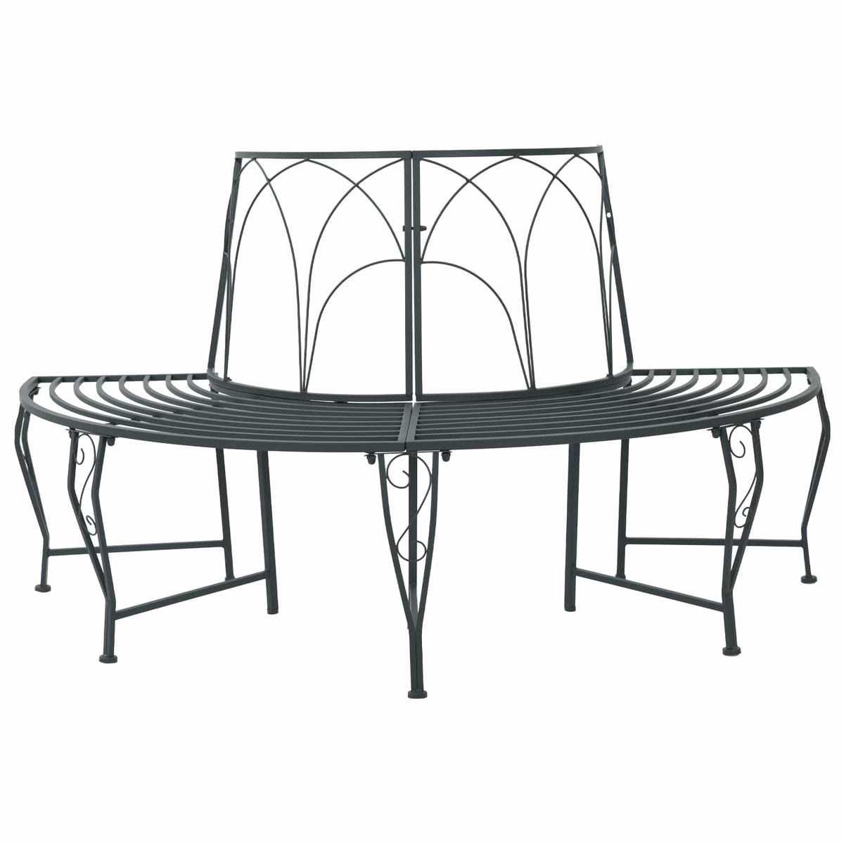 Baumbank 4 -Sitzer 160 x 80 x 89 cm steel Silber Grau