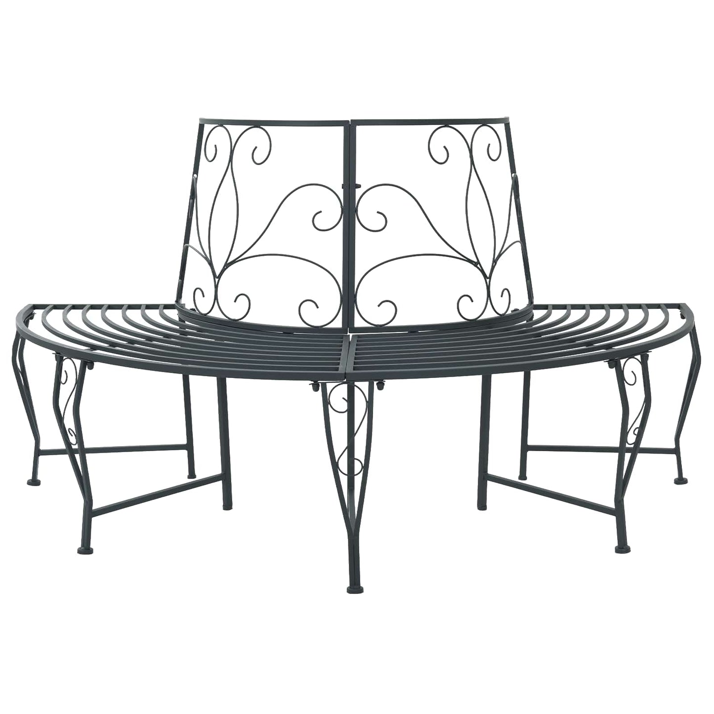 Baumbank 4-Sitzanzahl 160 x 80 x 89 cm Stahl Silber Grau