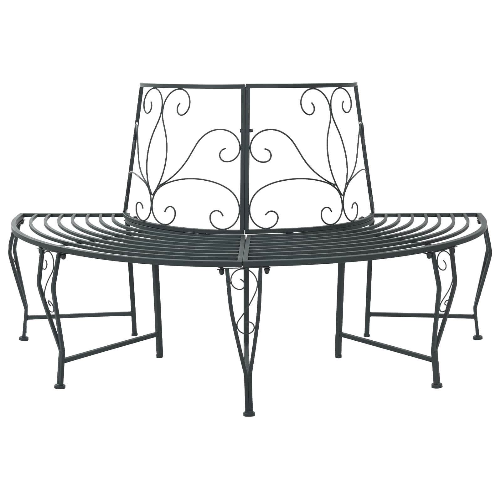 Baumbank 4-Sitzanzahl 160 x 80 x 89 cm Stahl Silber Grau