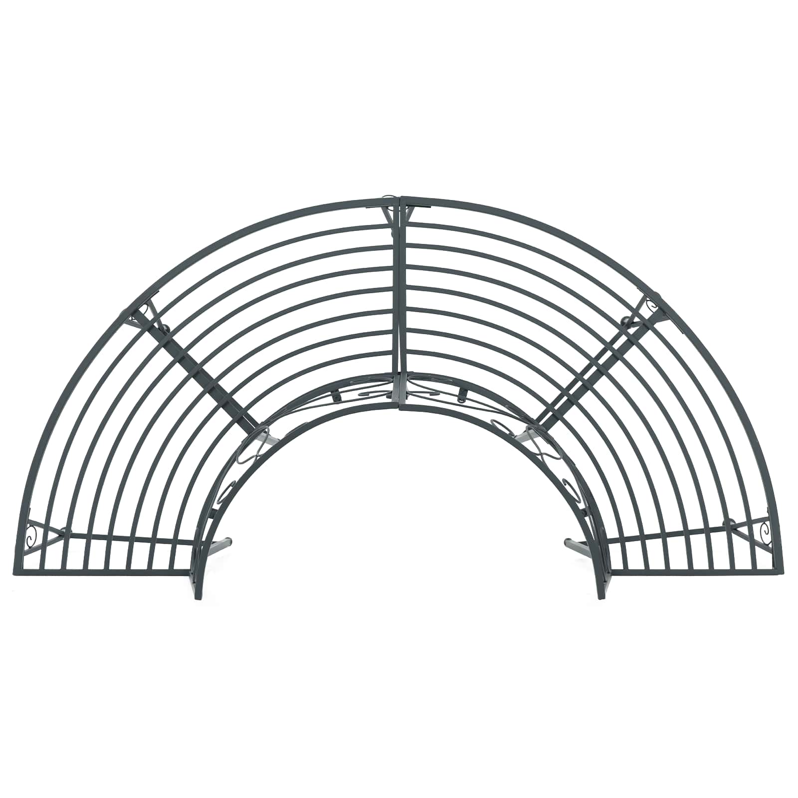 Baumbank 4-Sitzanzahl 160 x 80 x 89 cm Stahl Silber Grau