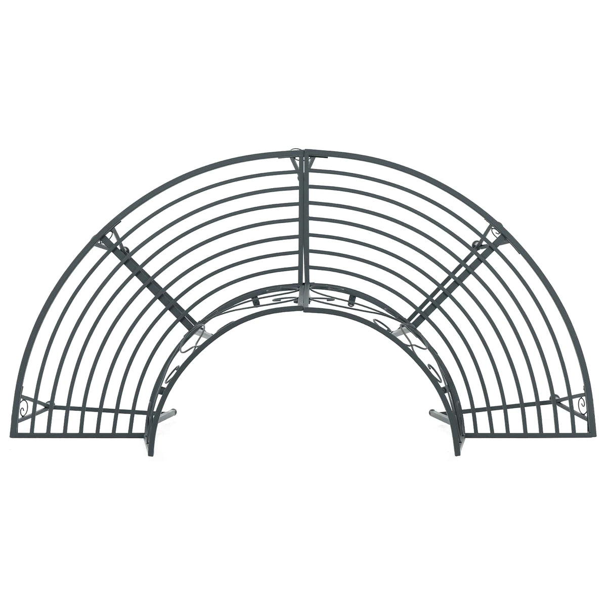 Baumbank 4 -Sitzer 160 x 80 x 89 cm steel Silber Grau
