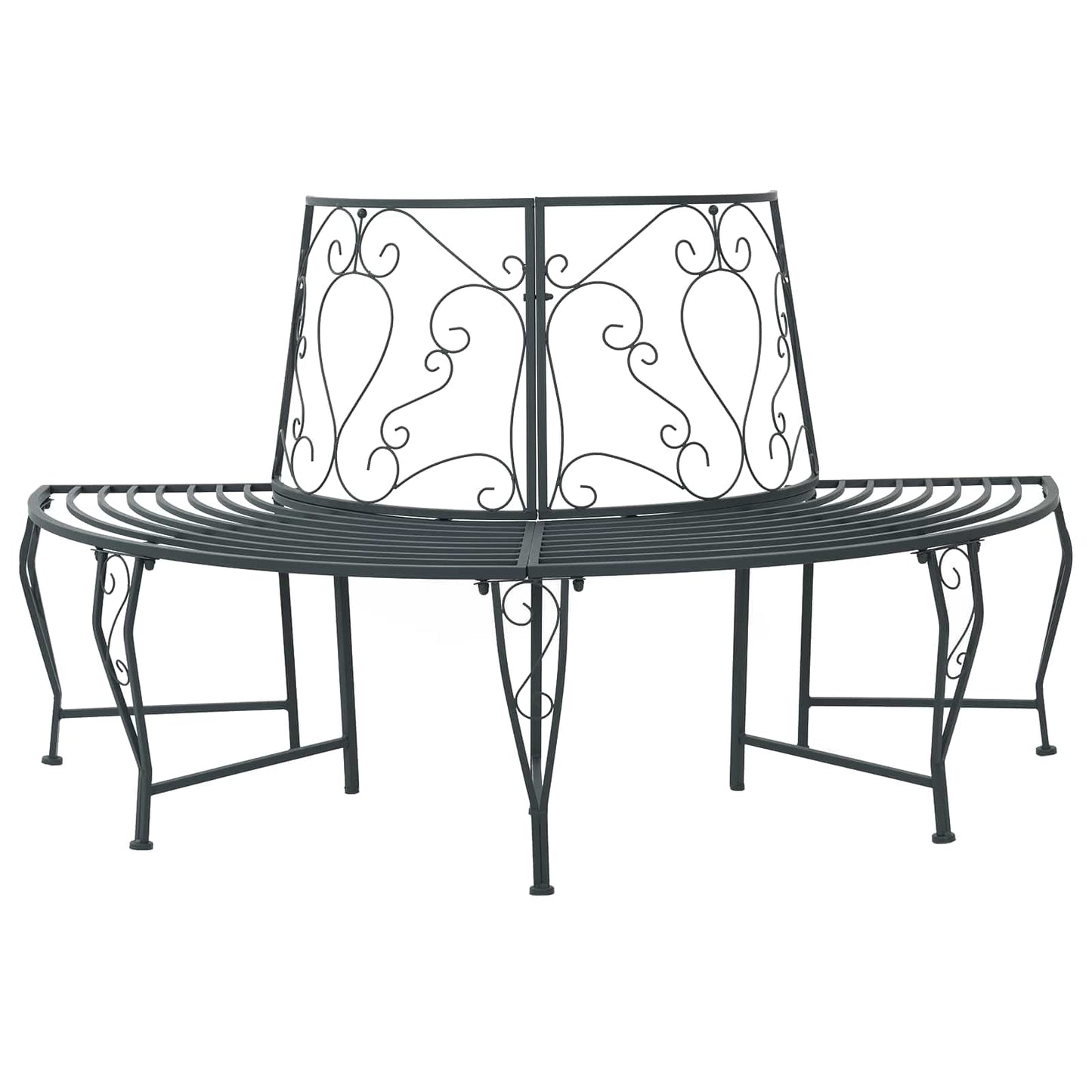 Baumbank 4-Sitzanzahl 160 x 80 x 89 cm Stahl Silber Grau