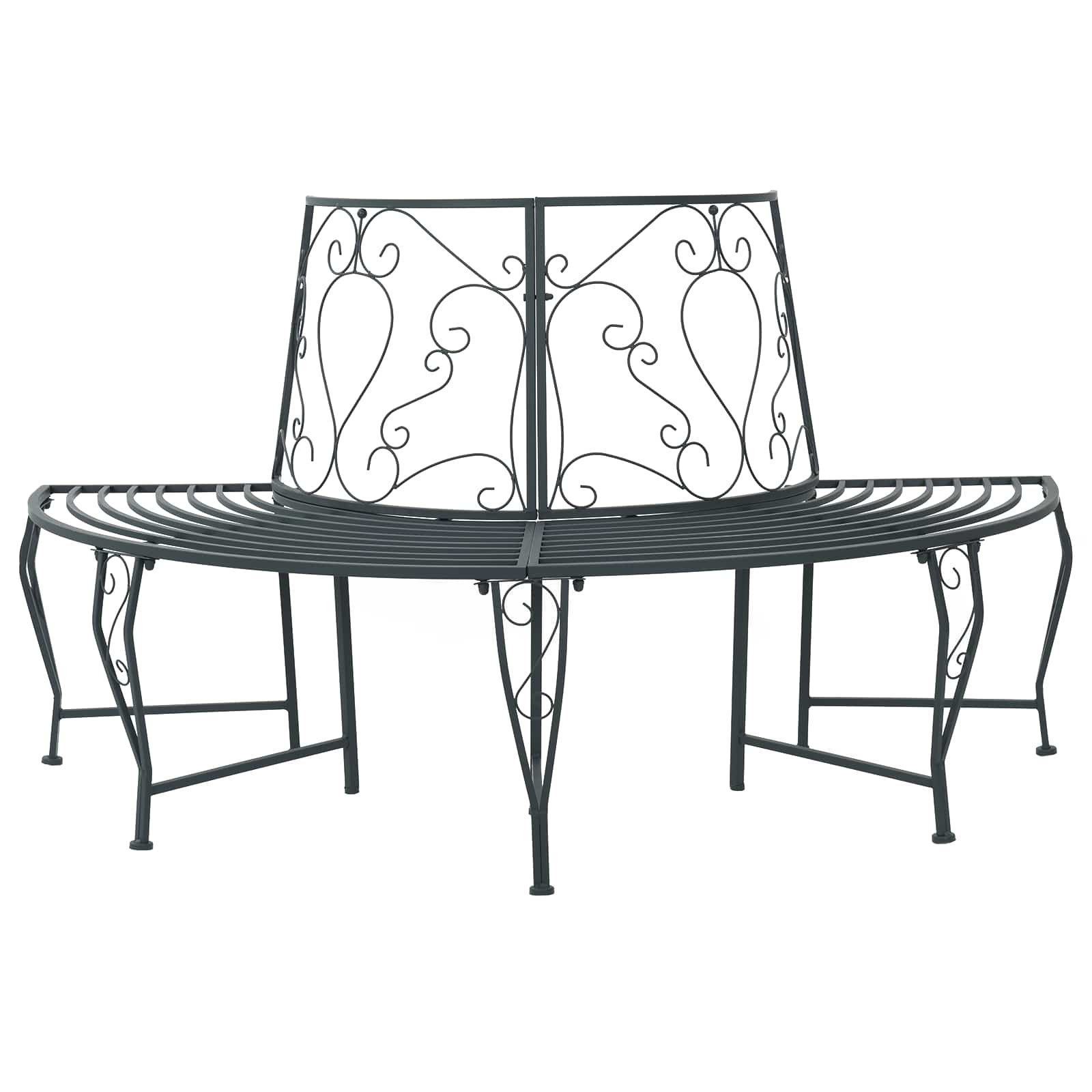 Baumbank 4-Sitzanzahl 160 x 80 x 89 cm Stahl Silber Grau