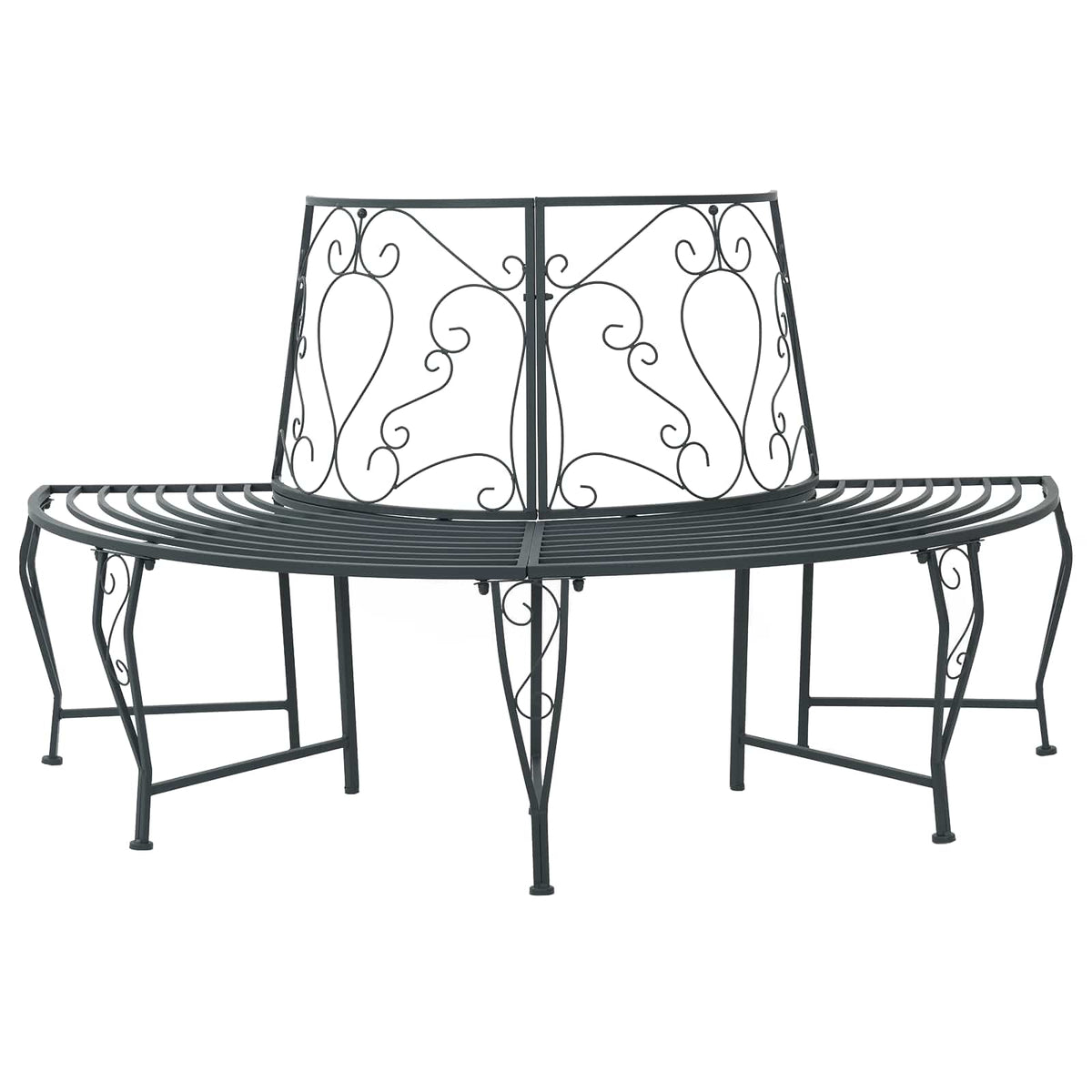 Baumbank 4 -Sitzer 160 x 80 x 89 cm steel Silber Grau