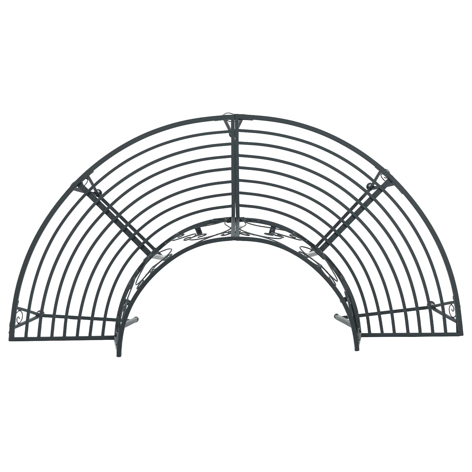 Baumbank 4-Sitzanzahl 160 x 80 x 89 cm Stahl Silber Grau