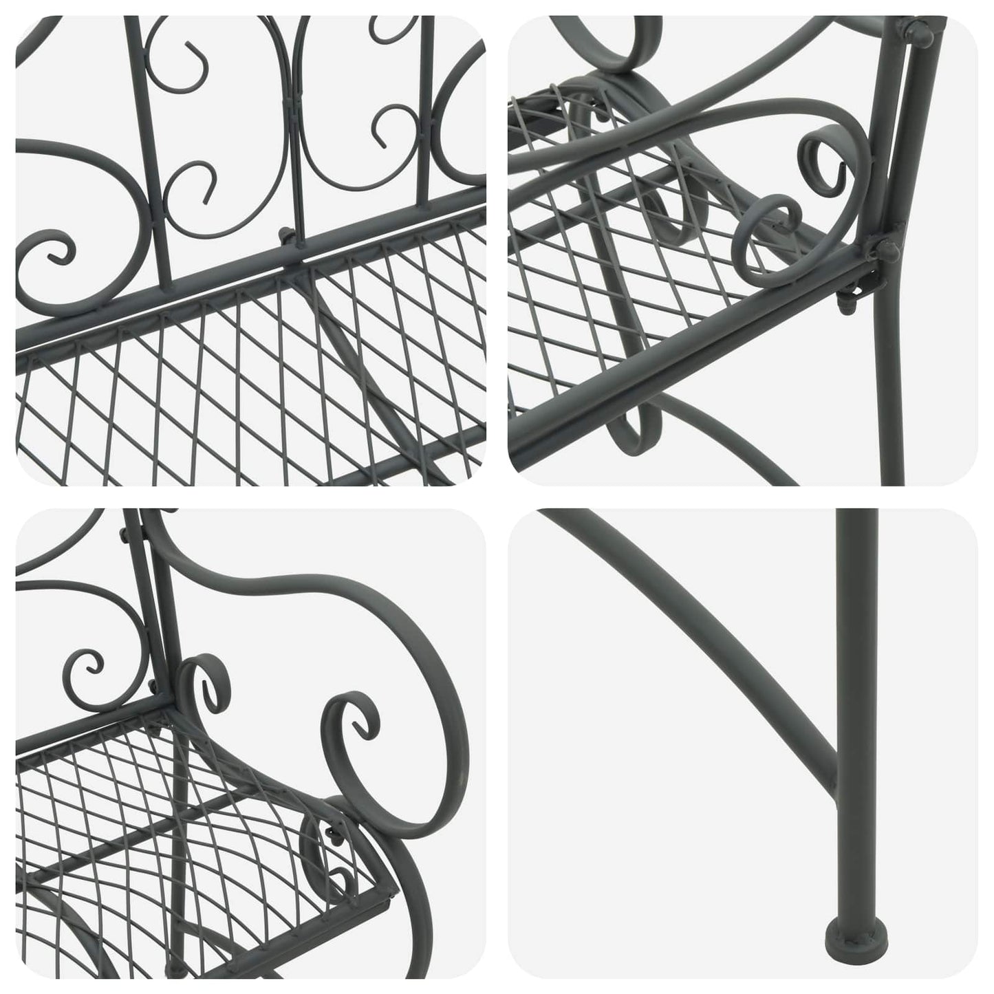 Gartenbank 2-Sitzanzahl 114 x 56,5 x 90 cm Stahl Silber Grau
