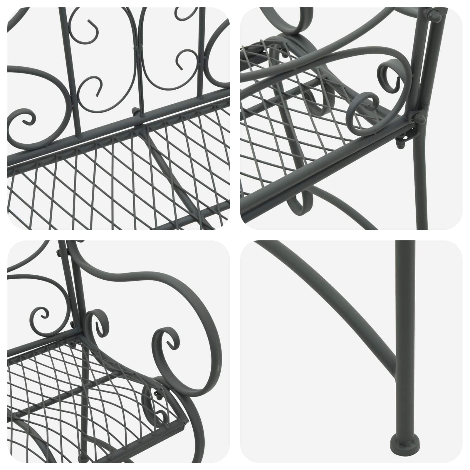 Gartenbank 2-Sitzanzahl 114 x 56,5 x 90 cm Stahl Silber Grau