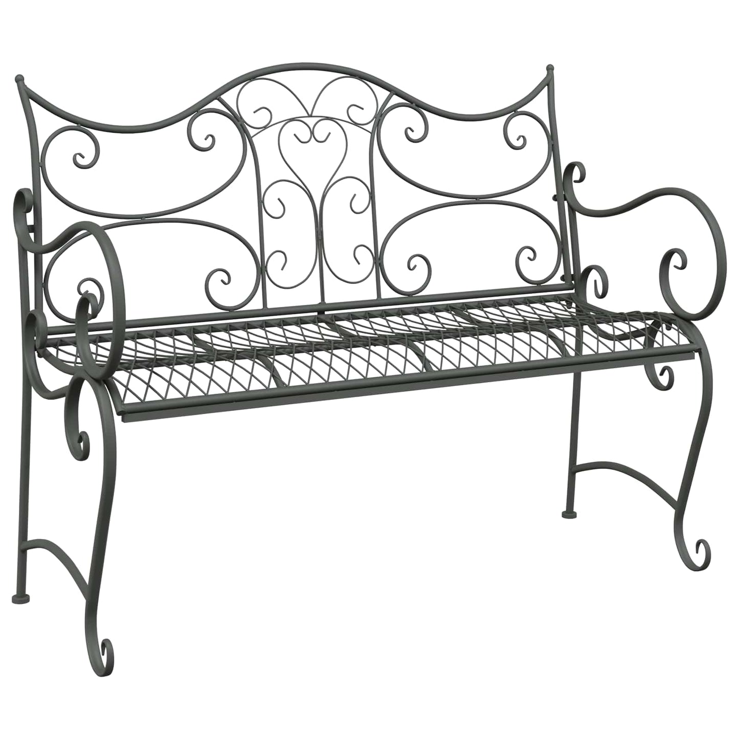 Gartenbank 2-Sitzanzahl 114 x 56,5 x 90 cm Stahl Silber Grau