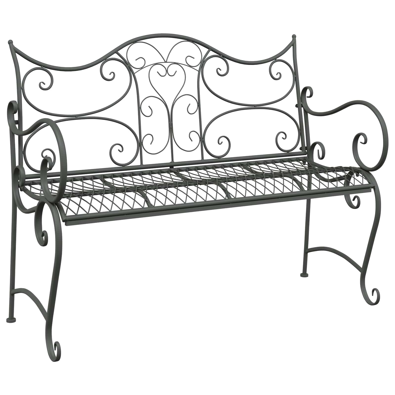 Gartenbank 2-Sitzanzahl 114 x 56,5 x 90 cm Stahl Silber Grau