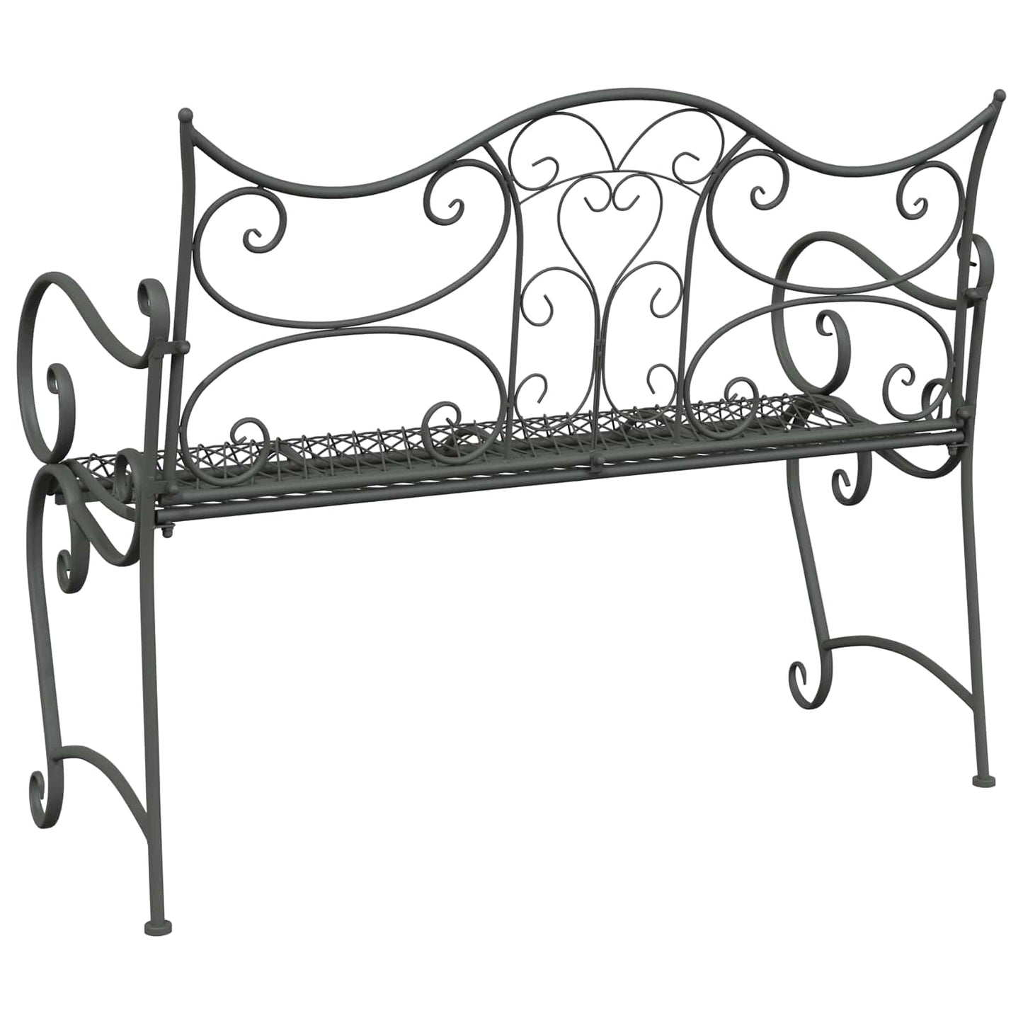 Gartenbank 2-Sitzanzahl 114 x 56,5 x 90 cm Stahl Silber Grau