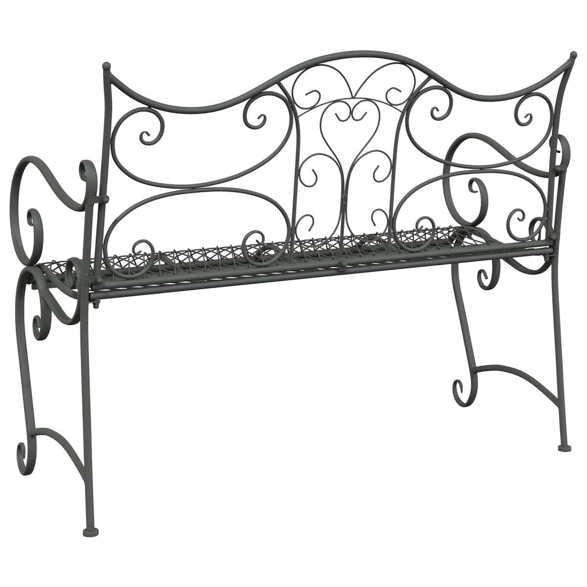 Gartenbank 2 -Sitzer 114 x 54 x 90 cm Stahl Silber Grau