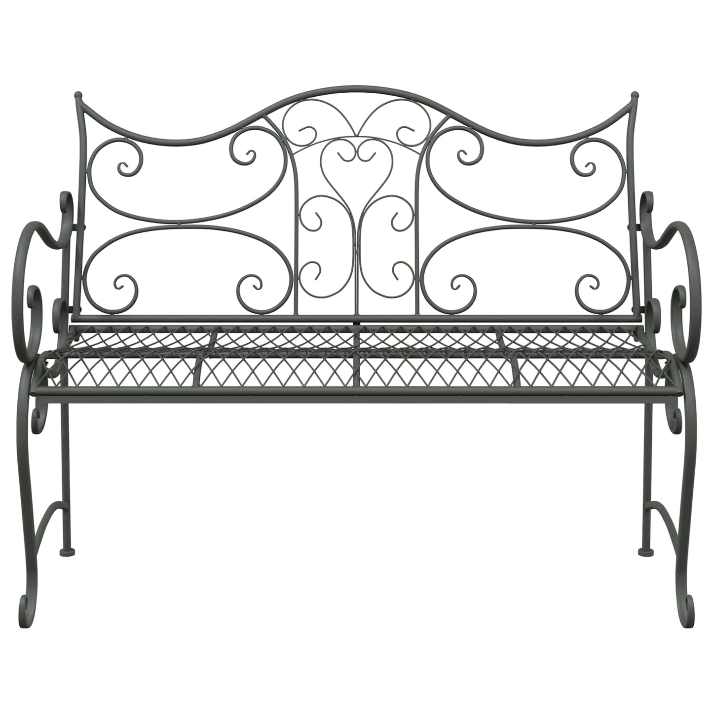 Gartenbank 2-Sitzanzahl 114 x 56,5 x 90 cm Stahl Silber Grau