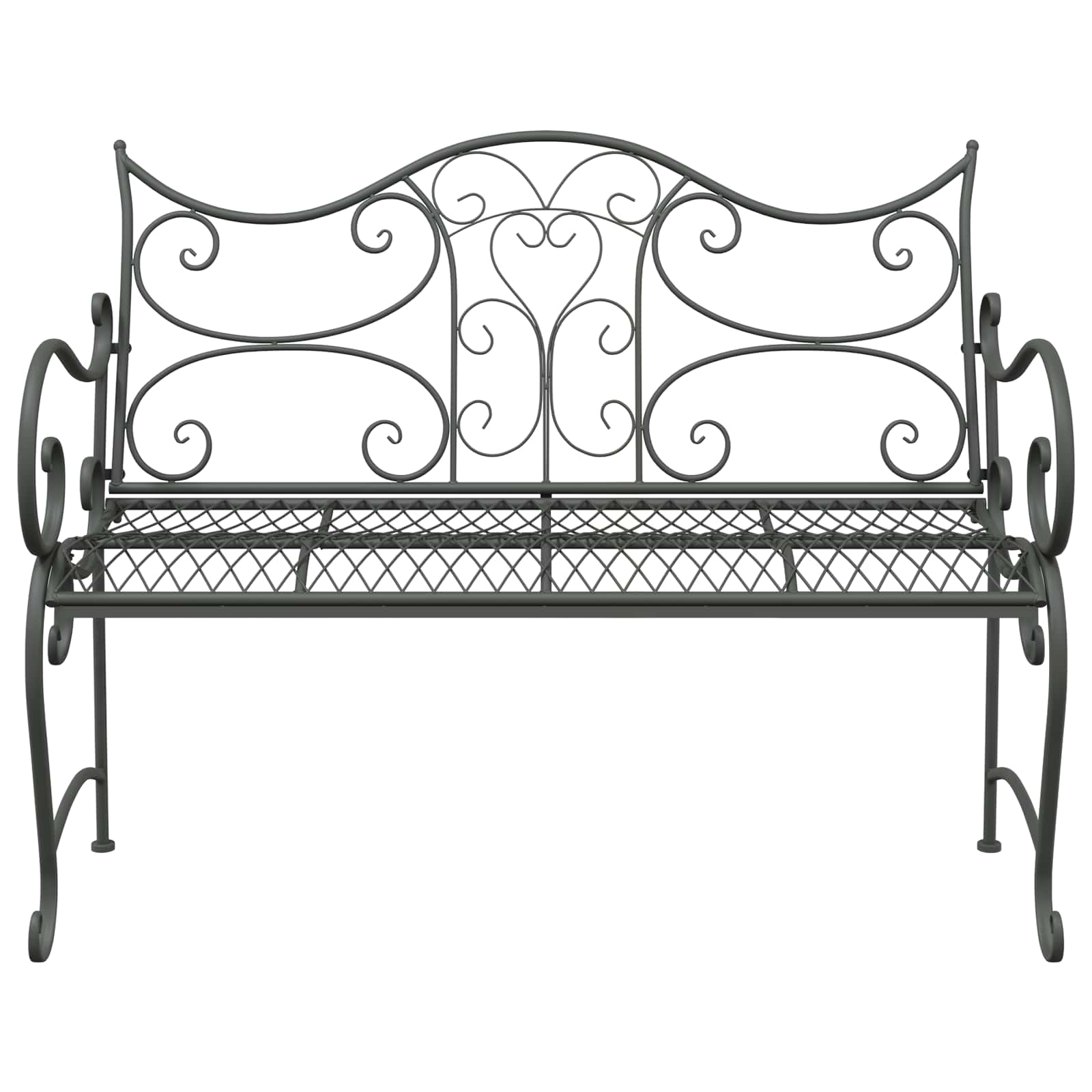 Gartenbank 2-Sitzanzahl 114 x 56,5 x 90 cm Stahl Silber Grau