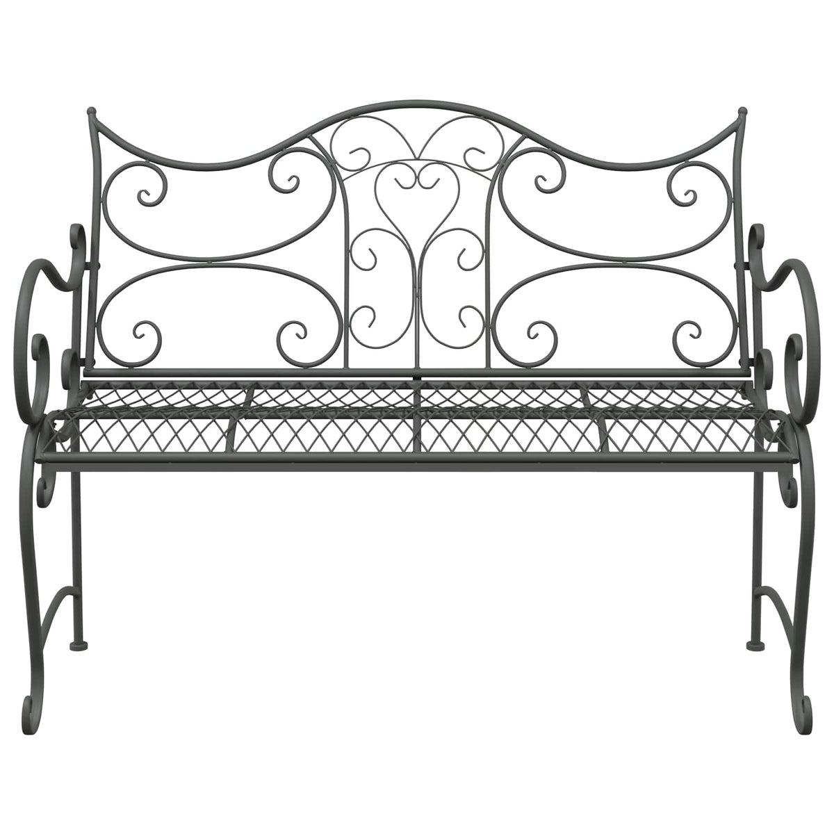 Gartenbank 2 -Sitzer 114 x 54 x 90 cm Stahl Silber Grau