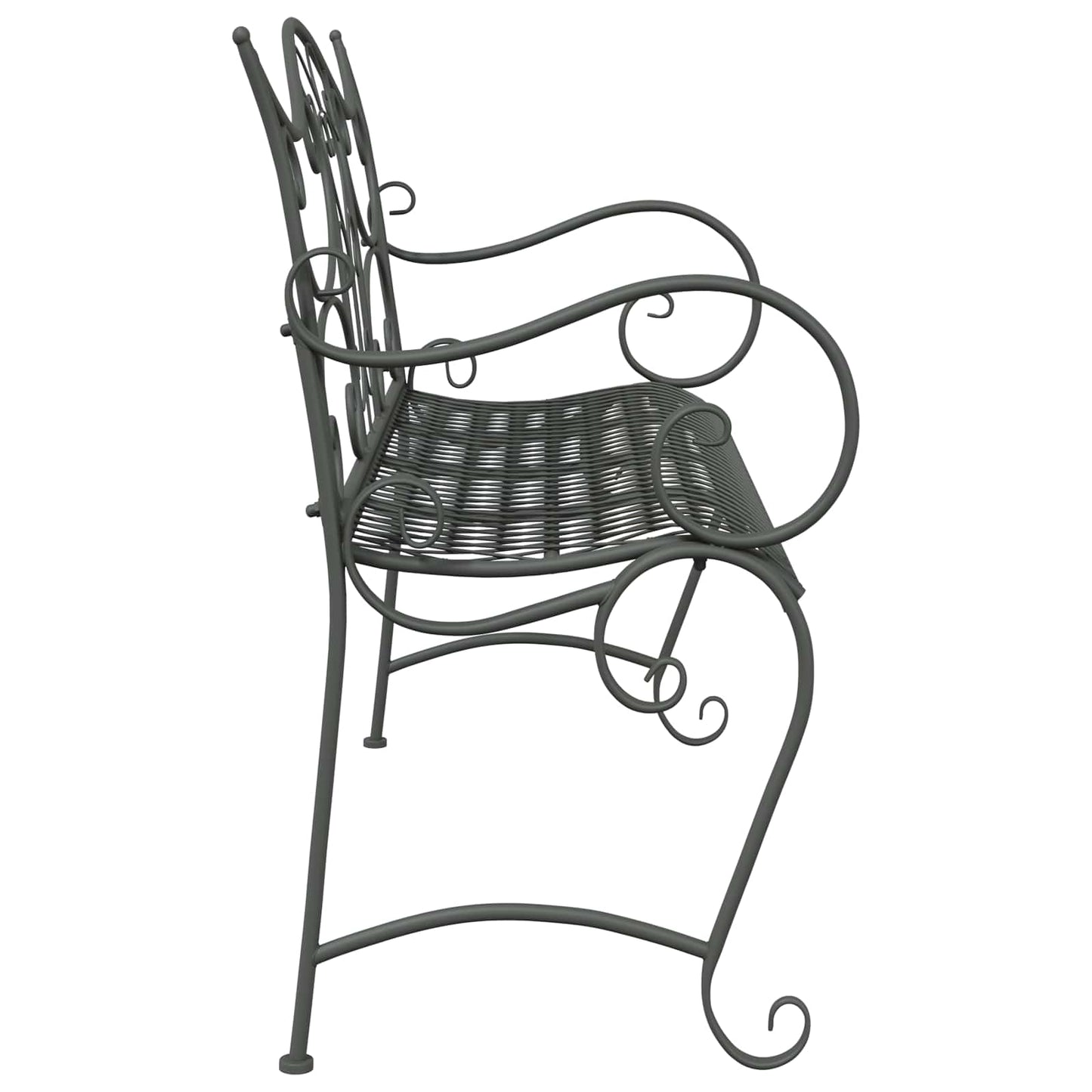 Gartenbank 2-Sitzanzahl 114 x 56,5 x 90 cm Stahl Silber Grau