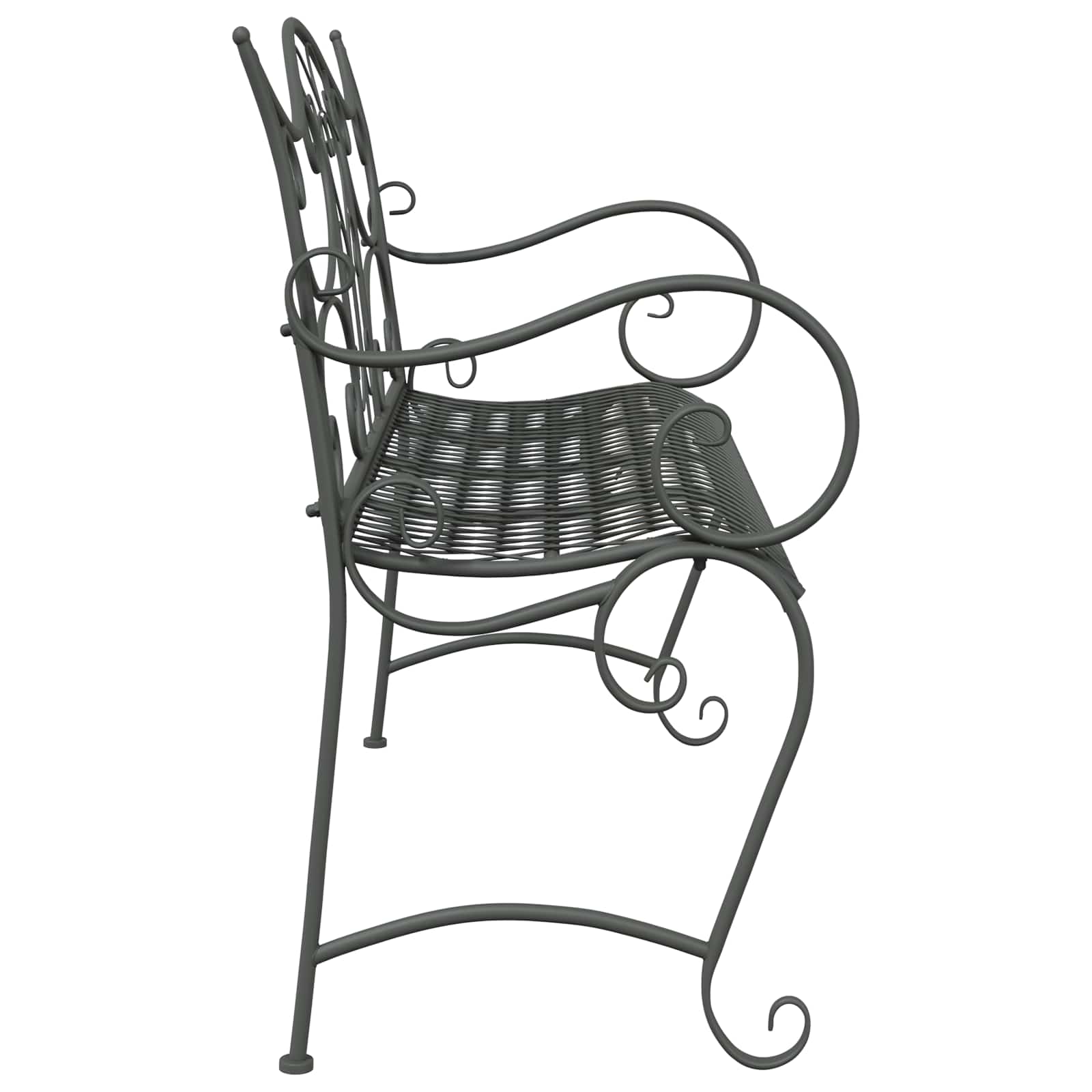 Gartenbank 2-Sitzanzahl 114 x 56,5 x 90 cm Stahl Silber Grau