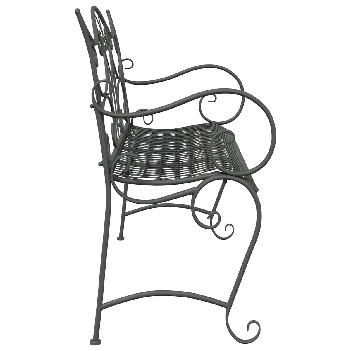Gartenbank 2 -Sitzer 114 x 54 x 90 cm Stahl Silber Grau