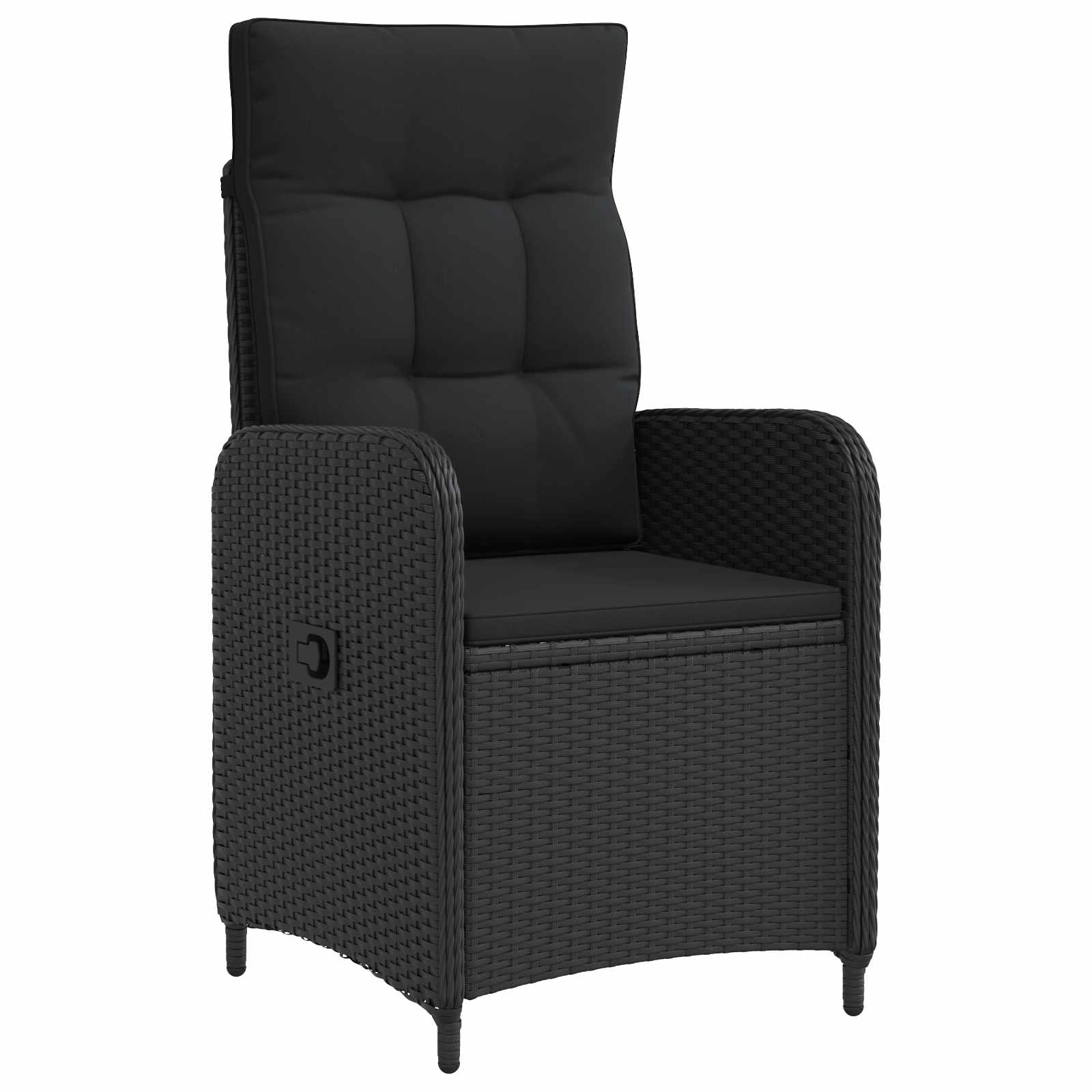 Verstellbarer Gartenstuhl Schwarz Poly-Rattan