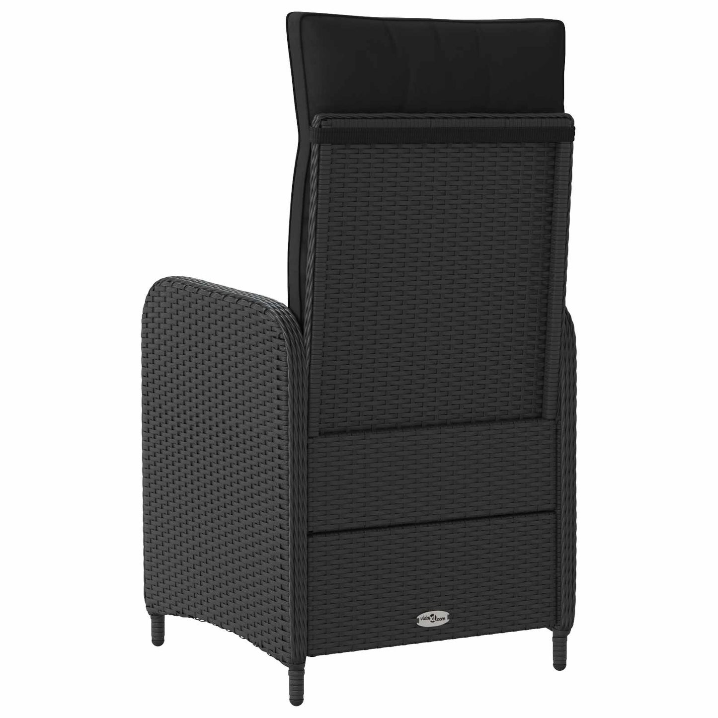 Verstellbarer Gartenstuhl Schwarz Poly-Rattan