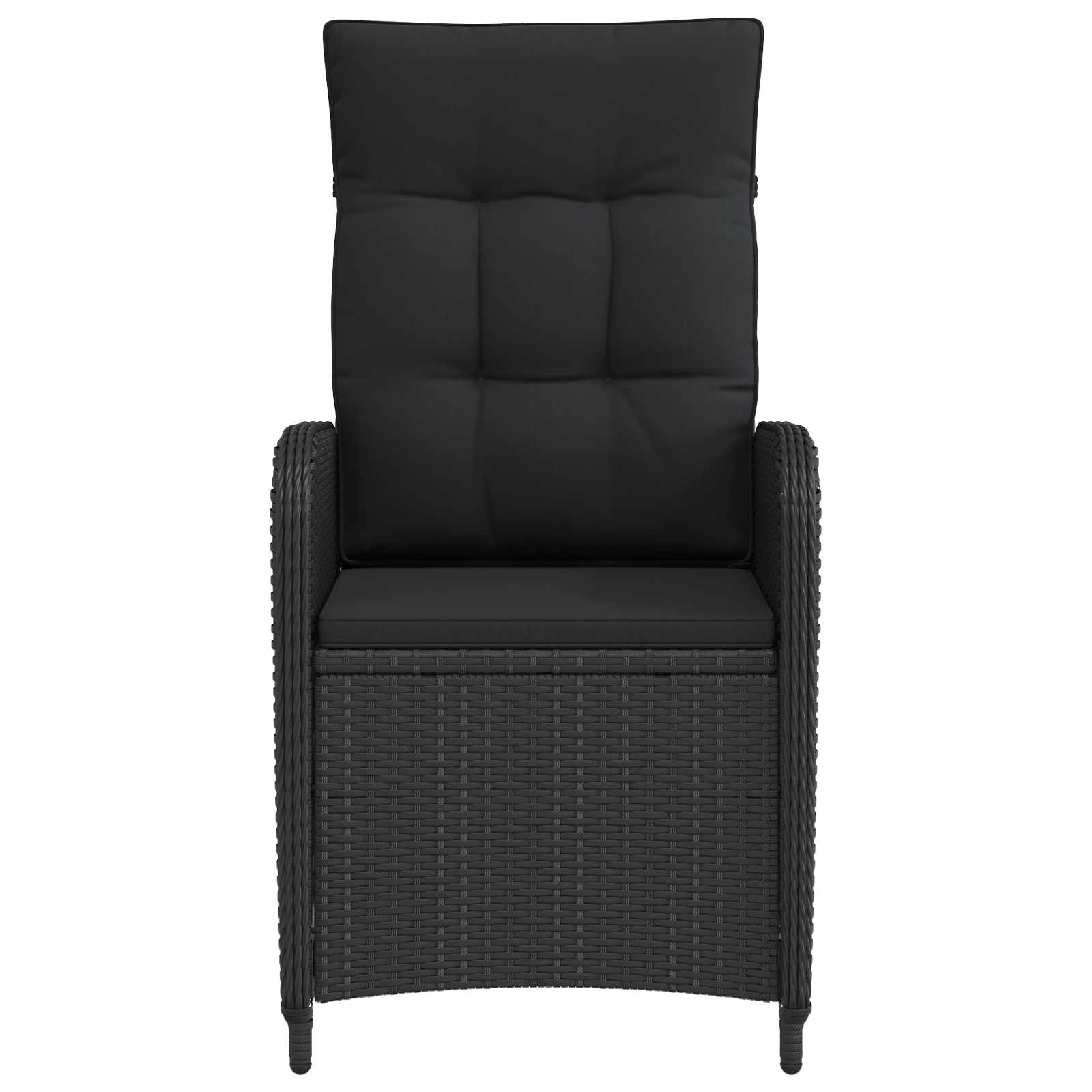 Verstellbarer Gartenstuhl Schwarz Poly-Rattan