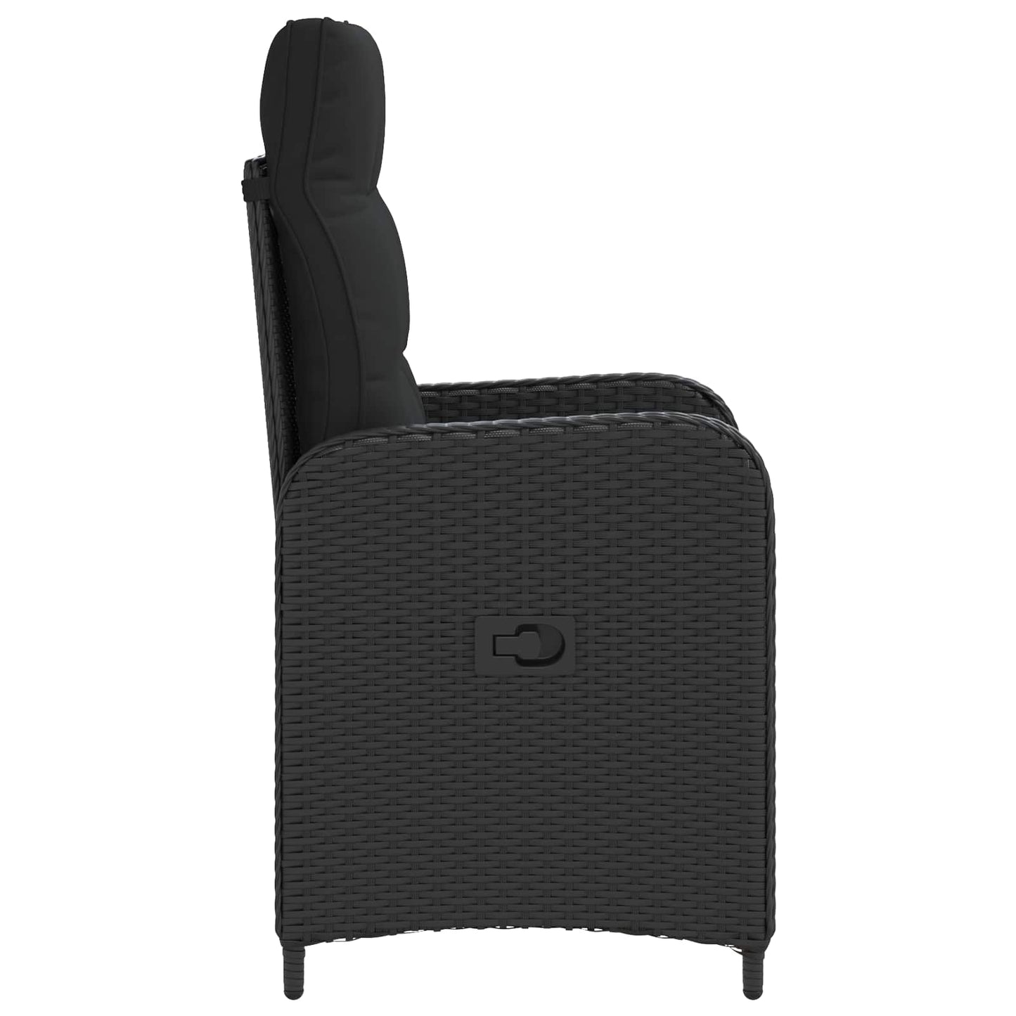 Verstellbarer Gartenstuhl Schwarz Poly-Rattan