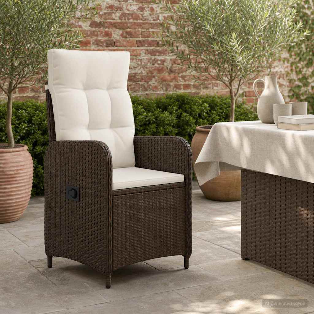 Verstellbarer Gartenstuhl Braun und Creme Weiß