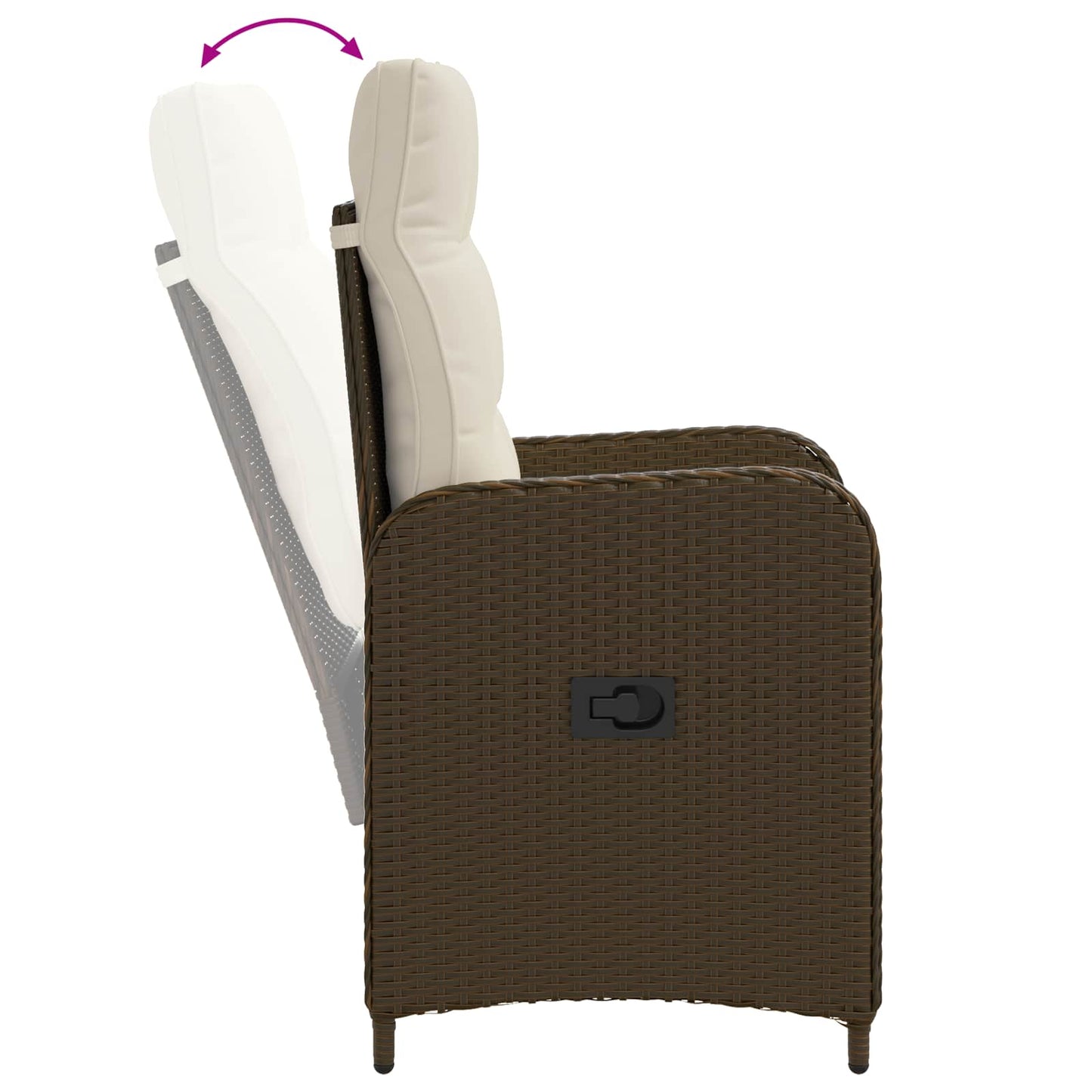 Verstellbarer Gartenstuhl Braun und Creme Weiß