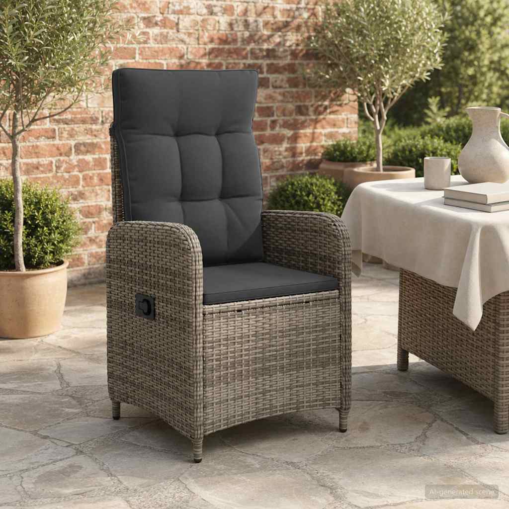 Verstellbarer Gartenstuhl Grau und Dunkelgrau