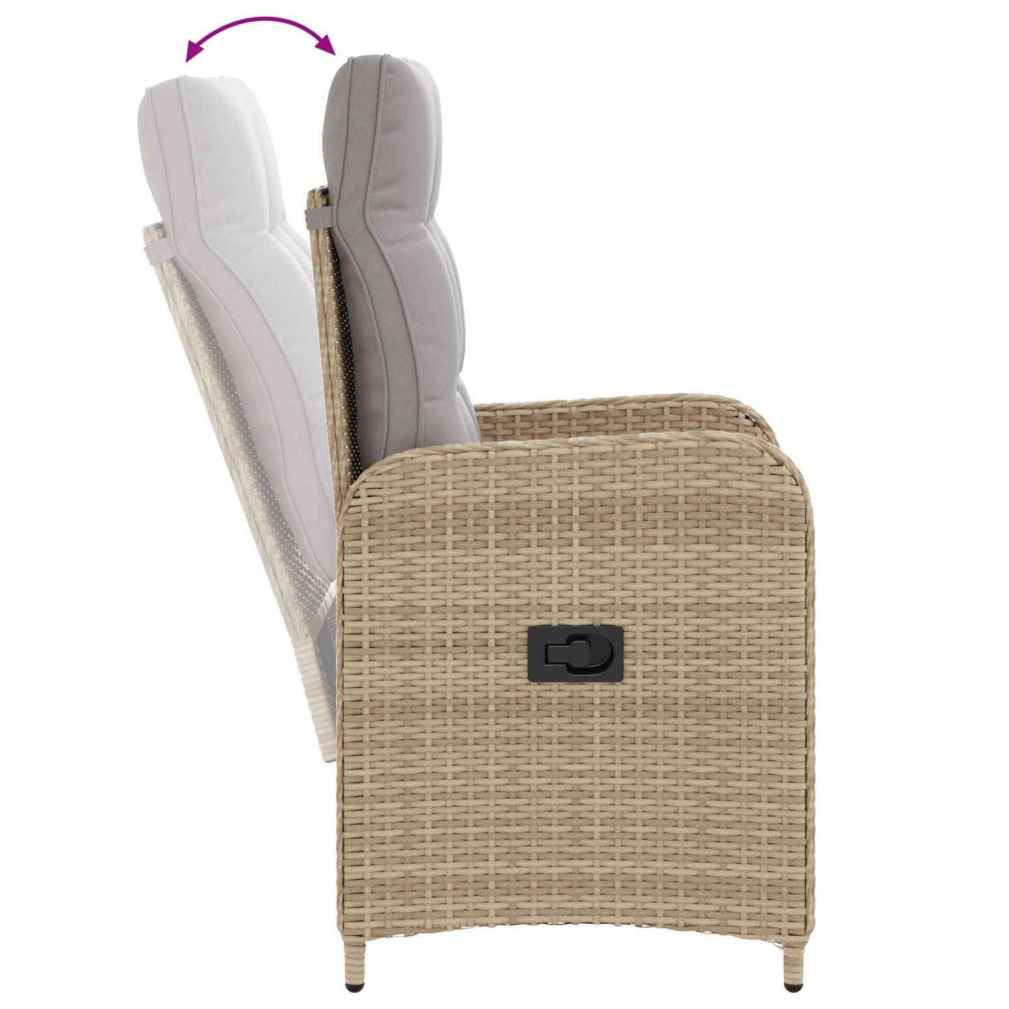 Verstellbarer Gartenstuhl Beige und Hellgrau