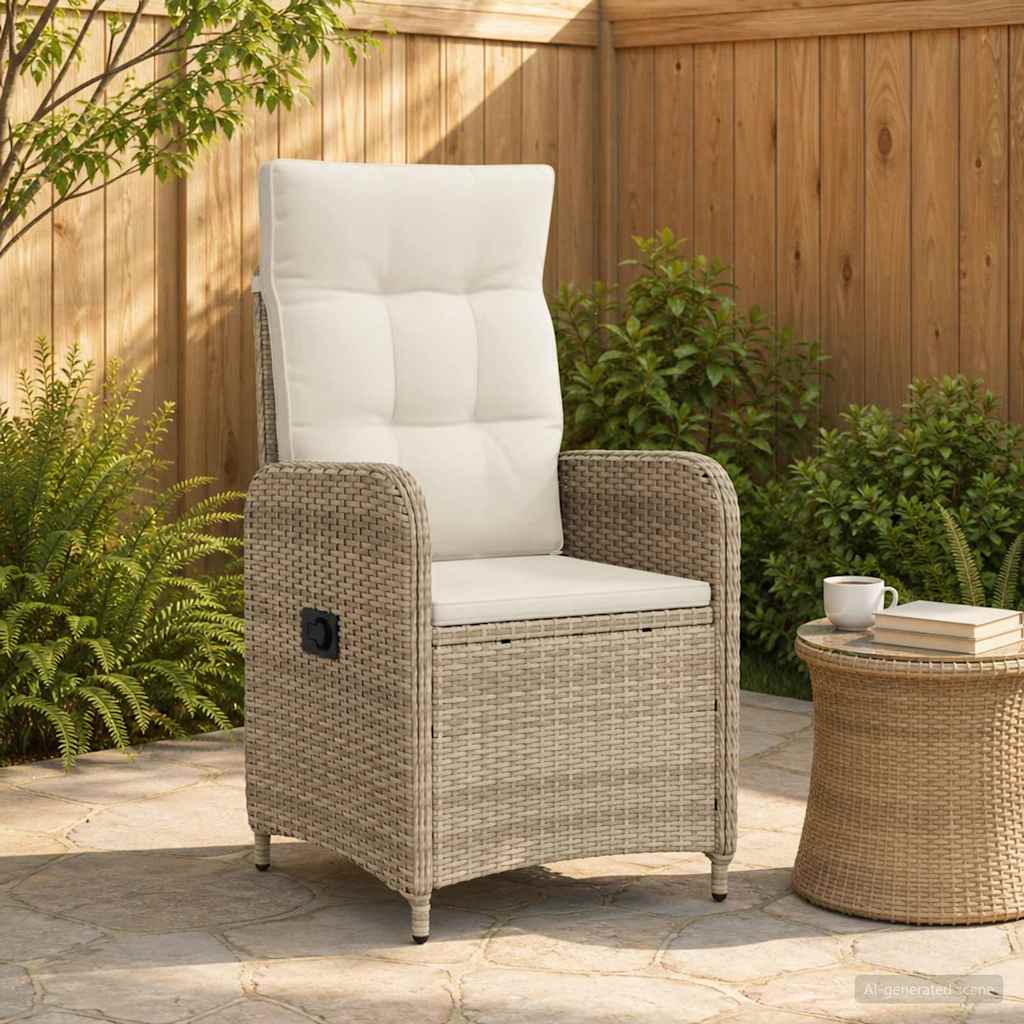 Verstellbarer Gartenstuhl Beige und Cremeweiß